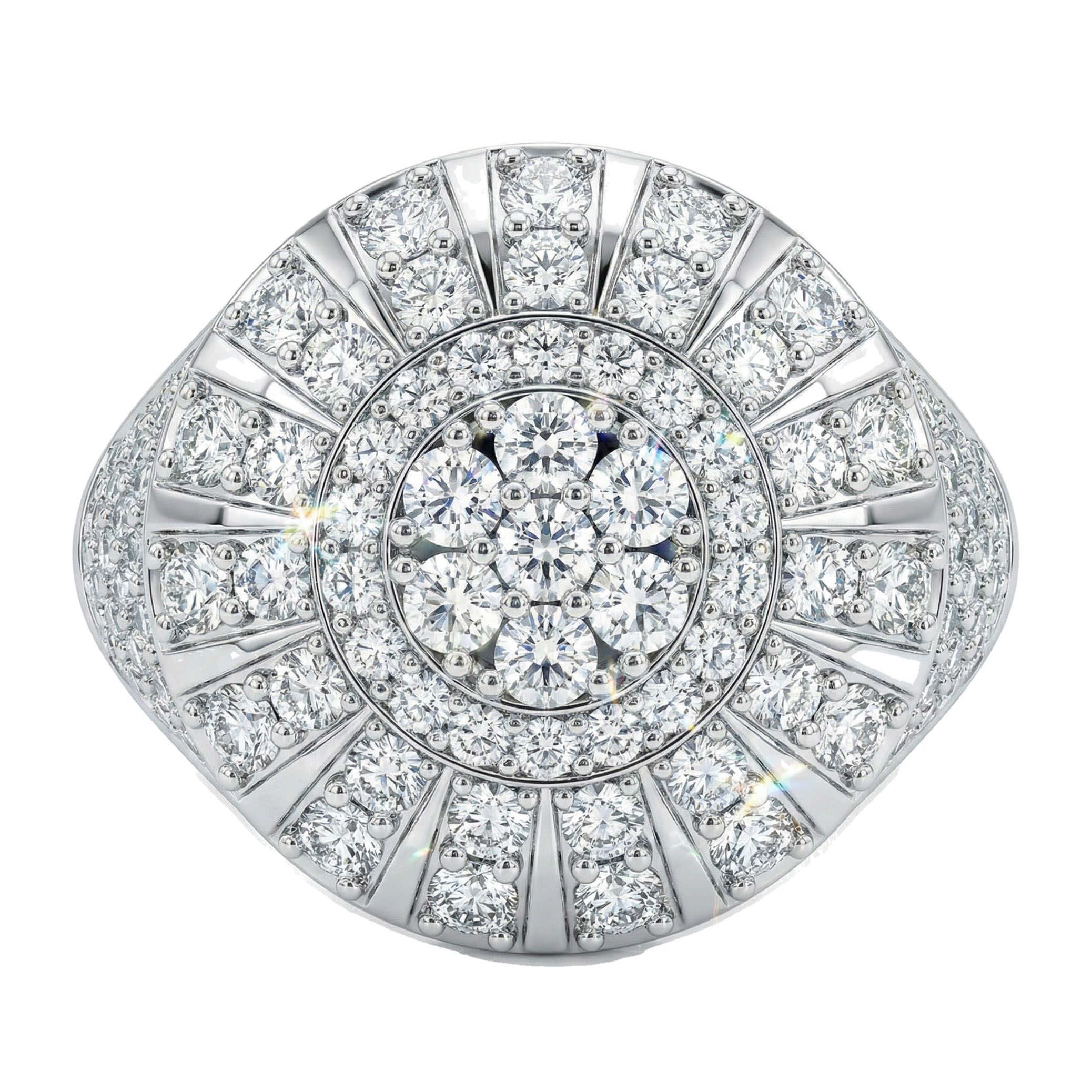 2.80 ct EF VS Lab Grown Diamond Mens Statement Ring in 10k White Gold _ Sz0850 101766