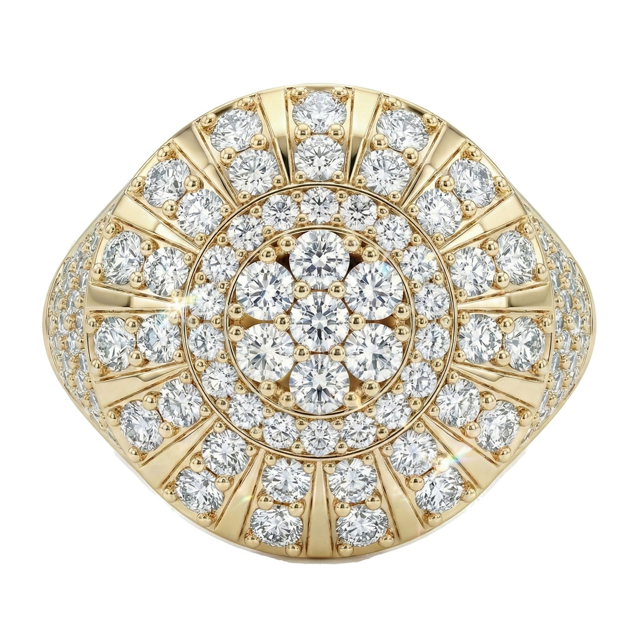 2.80 ct EF VS Lab Grown Diamond Mens Statement Ring in 14k Yellow Gold _ Sz0875 101766