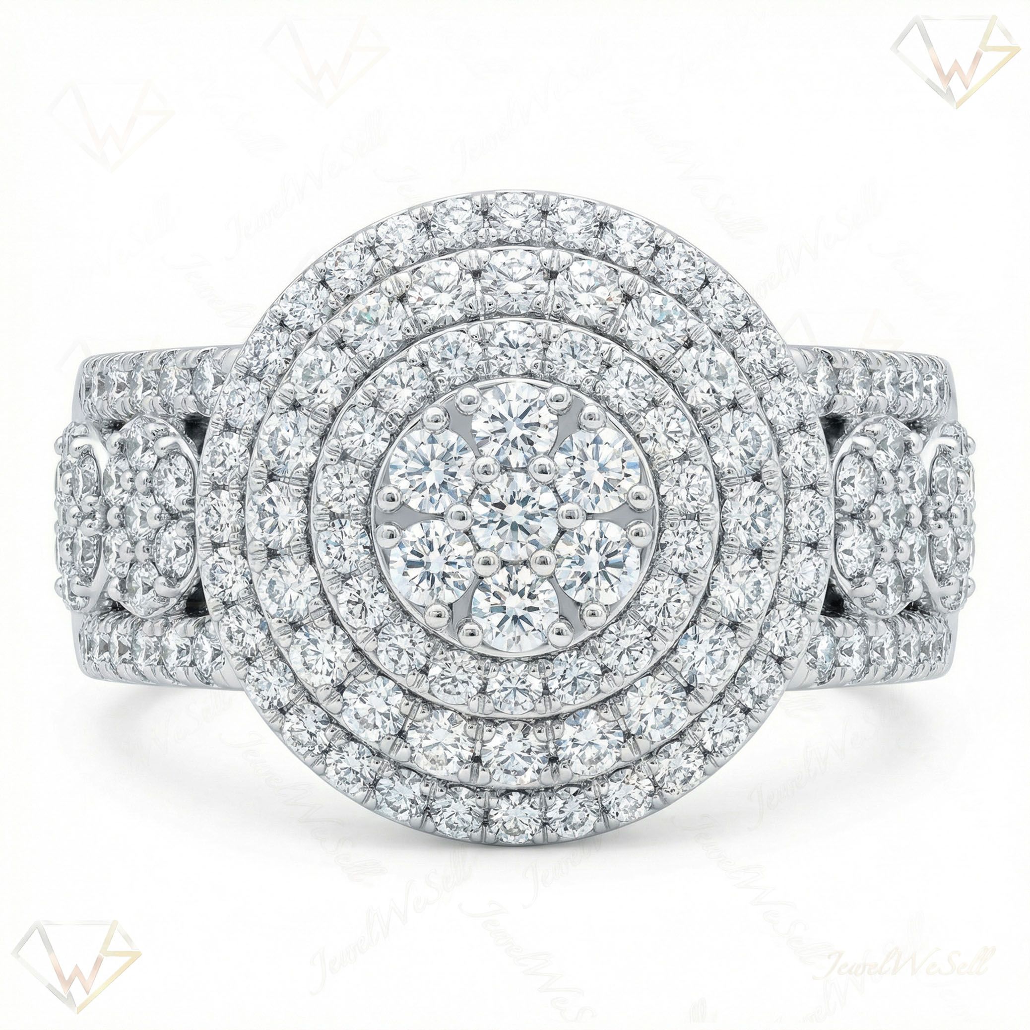 2.25 ct EF VS Lab Grown Diamond Mens Statement Ring in 10k White Gold _ Sz0600 101769