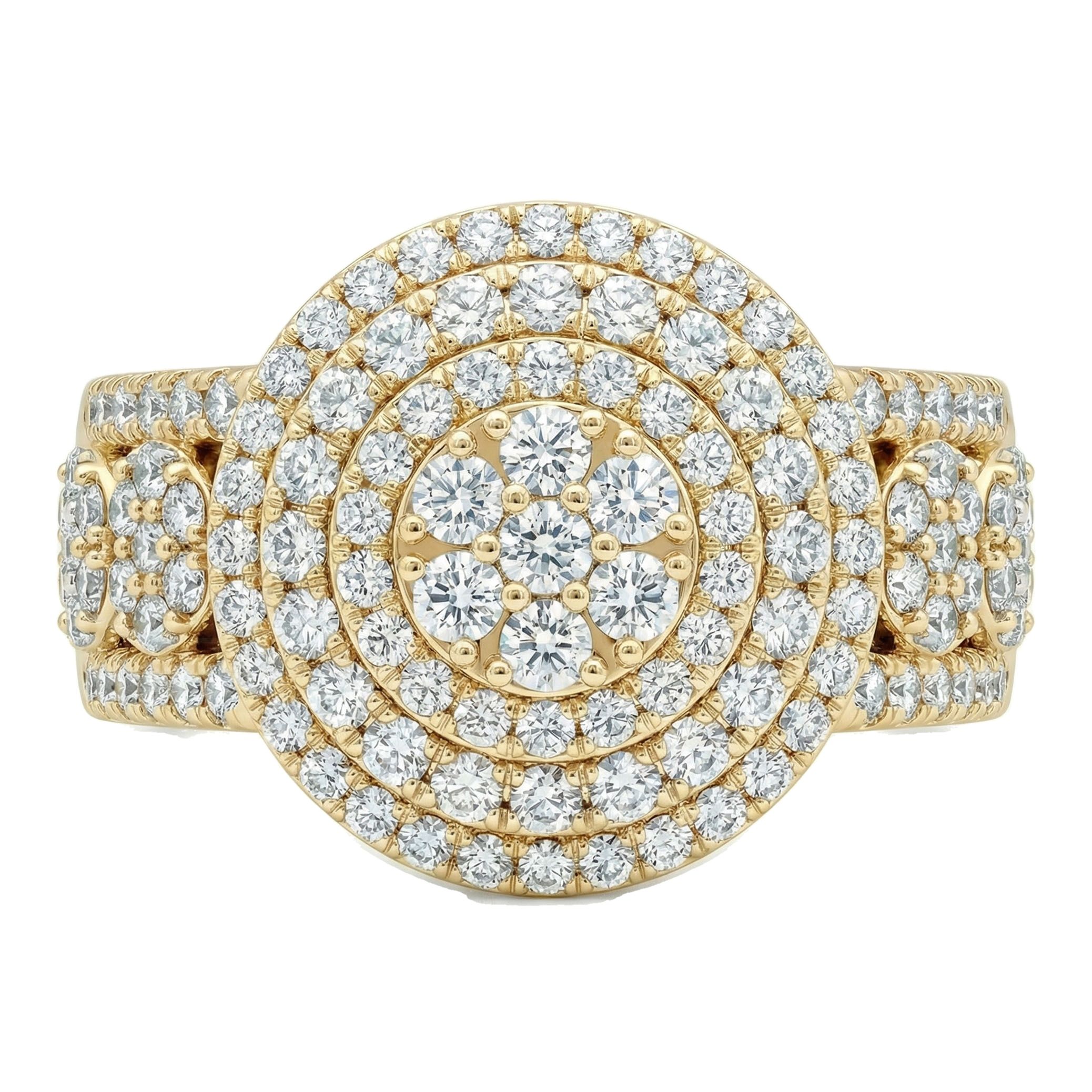 2.25 ct EF VS Lab Grown Diamond Mens Statement Ring in 14k Yellow Gold _ Sz0875 101769