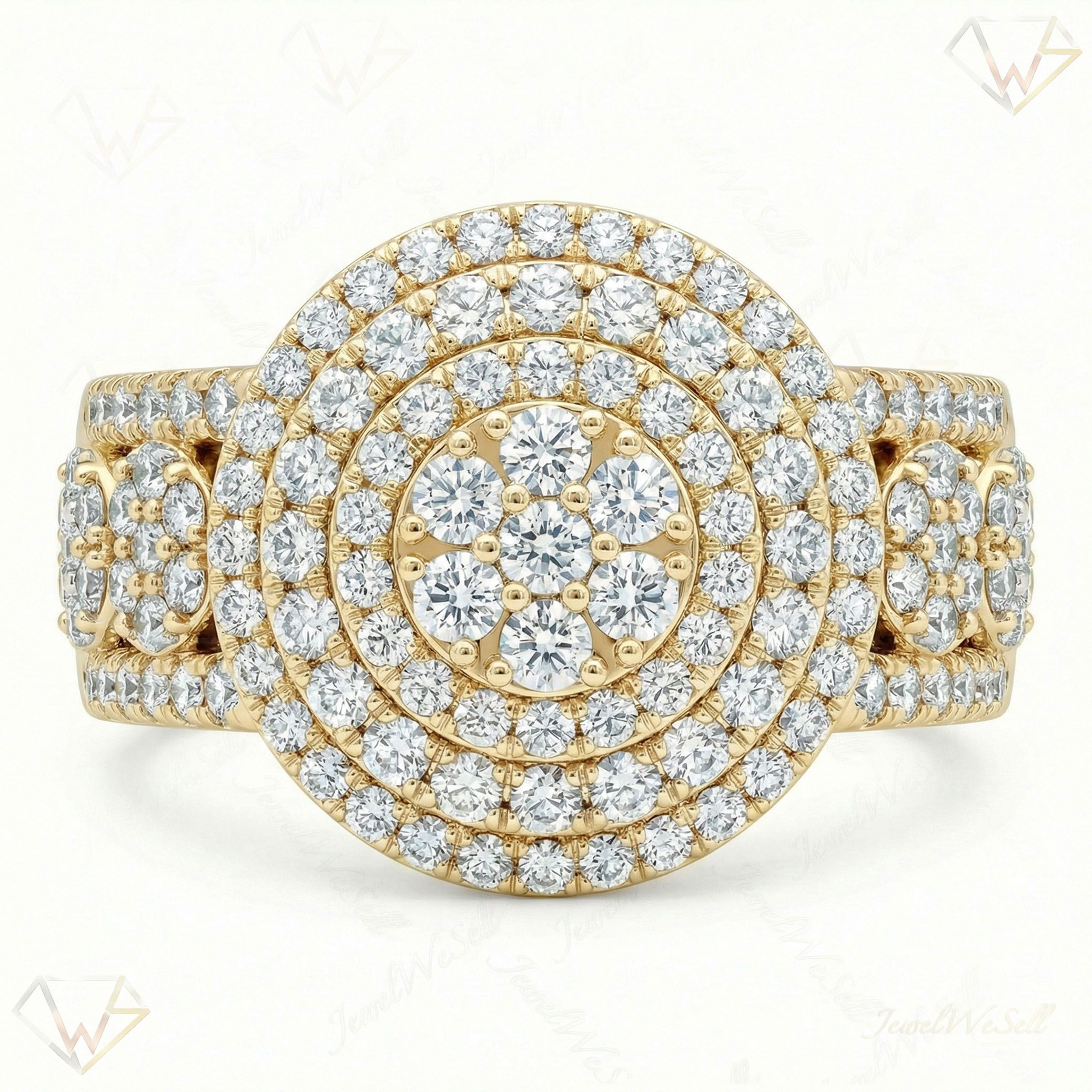 2.25 ct EF VS Lab Grown Diamond Mens Statement Ring in 10k Yellow Gold _ Sz0550 101769