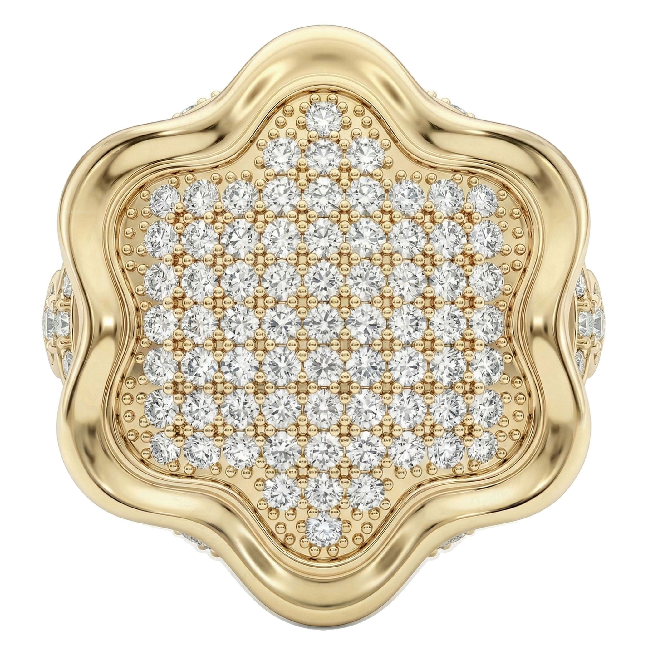 2.15 ct EF VS Lab Grown Diamond Mens Statement Ring in 10k Yellow Gold _ Sz1275 101771