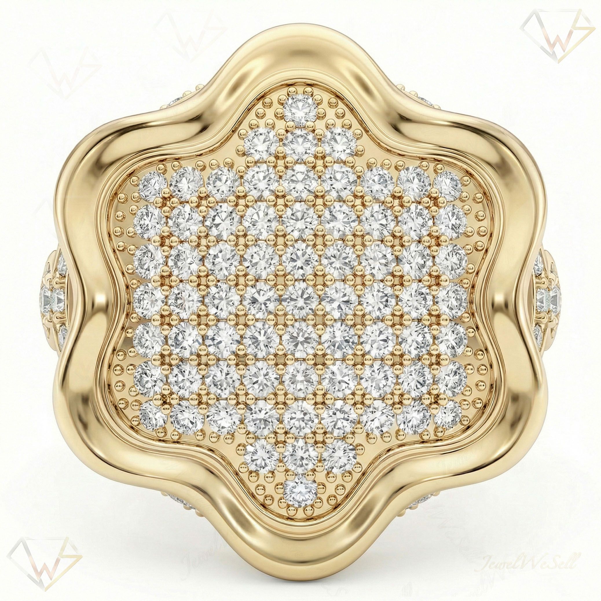 2.15 ct EF VS Lab Grown Diamond Mens Statement Ring in 10k Yellow Gold _ Sz0850 101771