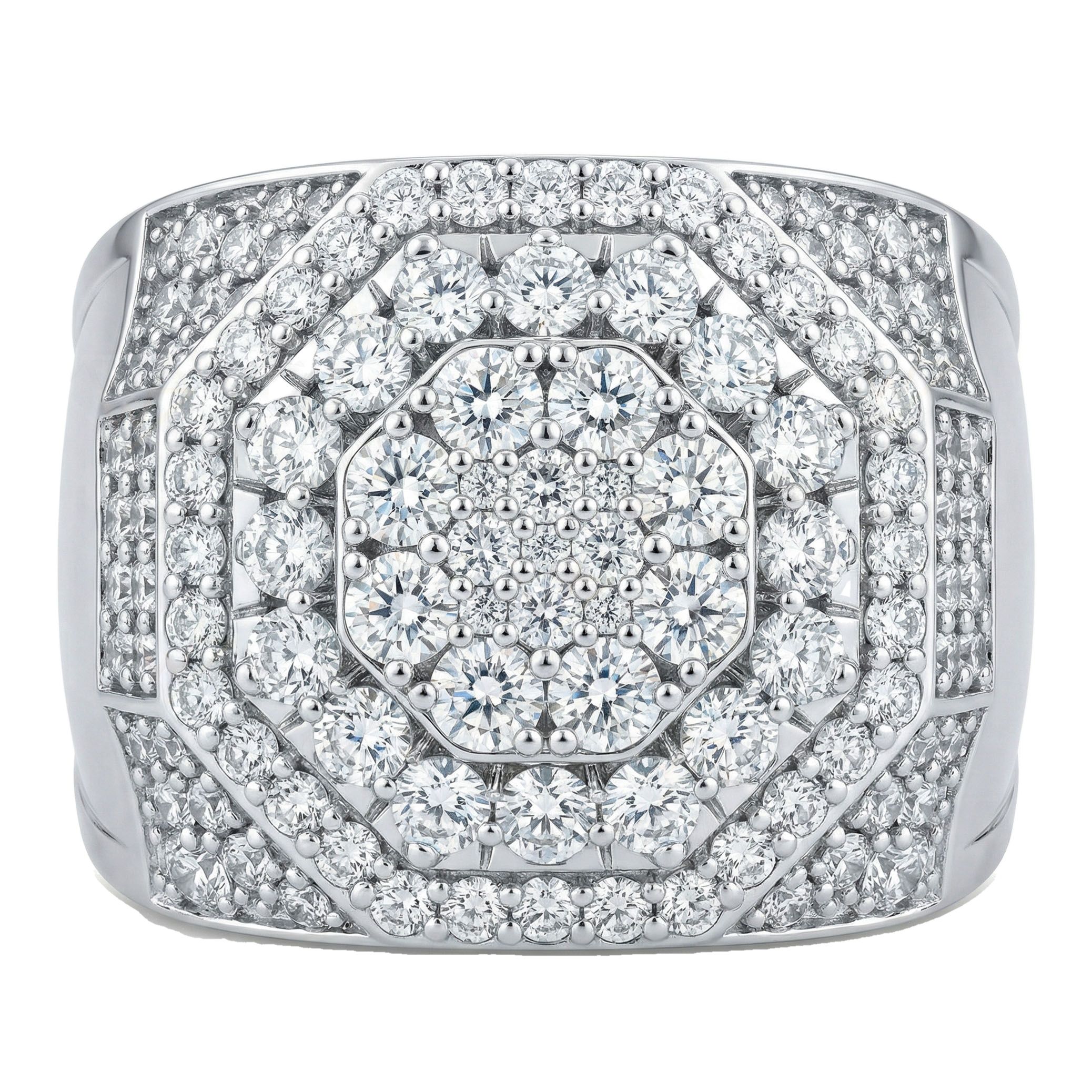 3.50 ct EF VS Lab Grown Diamond Mens Statement Ring in 10k White Gold _ Sz0875 101772