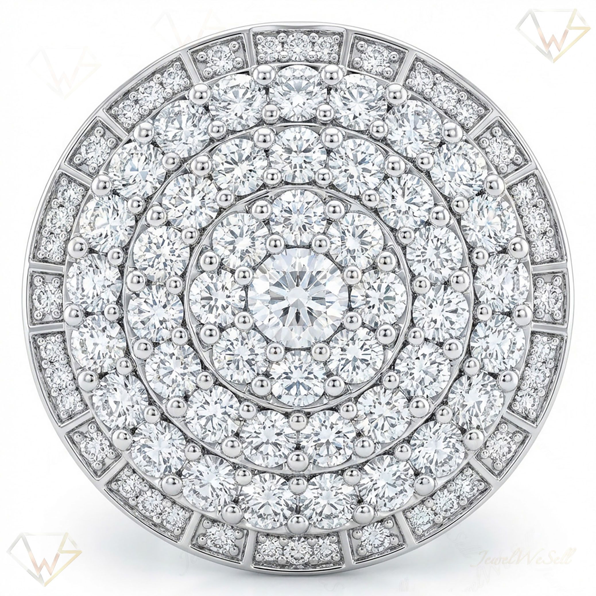 7.00 ct EF VS Lab Grown Diamond Mens Statement Ring in 10k White Gold _ Sz0925 101774