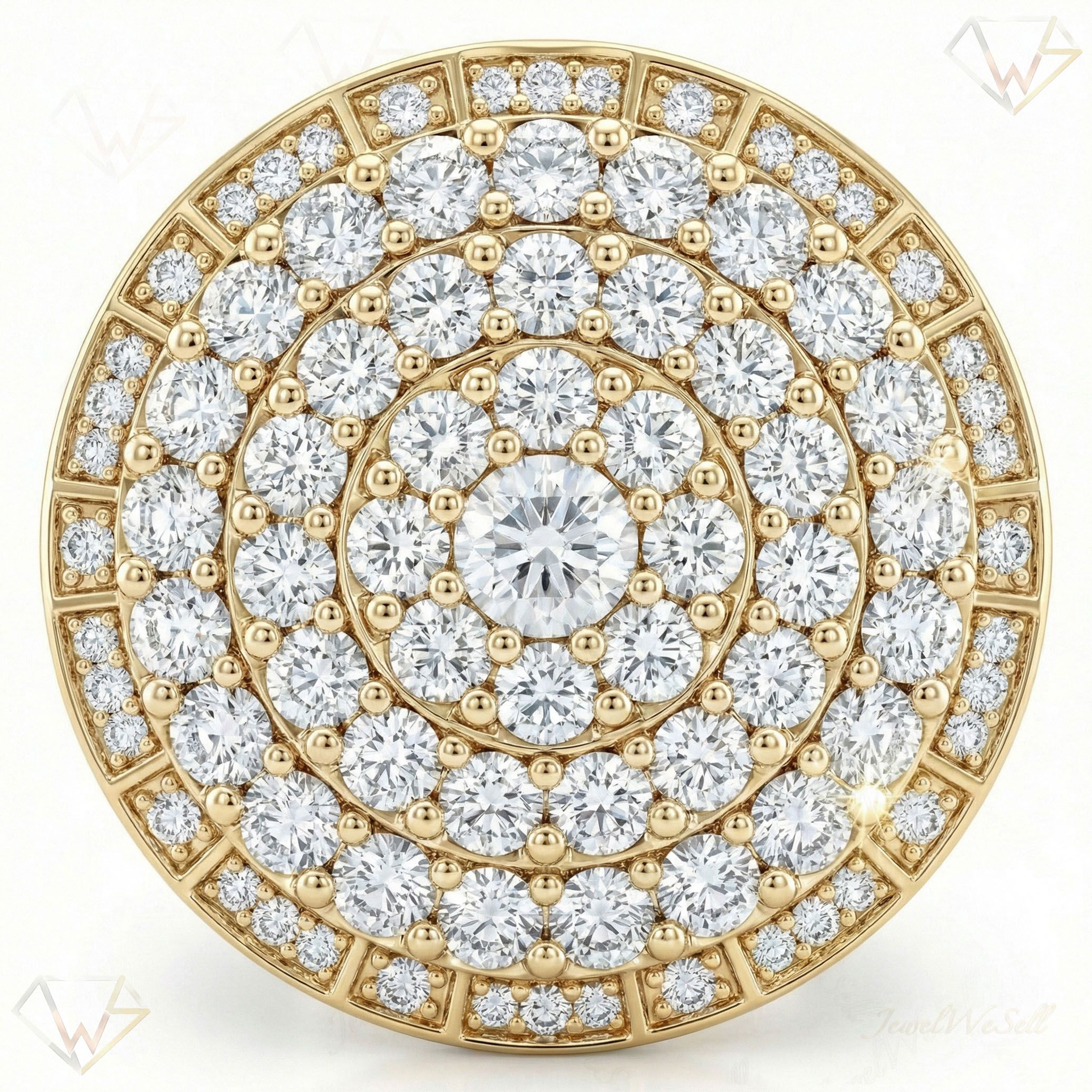 7.00 ct EF VS Lab Grown Diamond Mens Statement Ring in 10k Yellow Gold _ Sz1025 101774