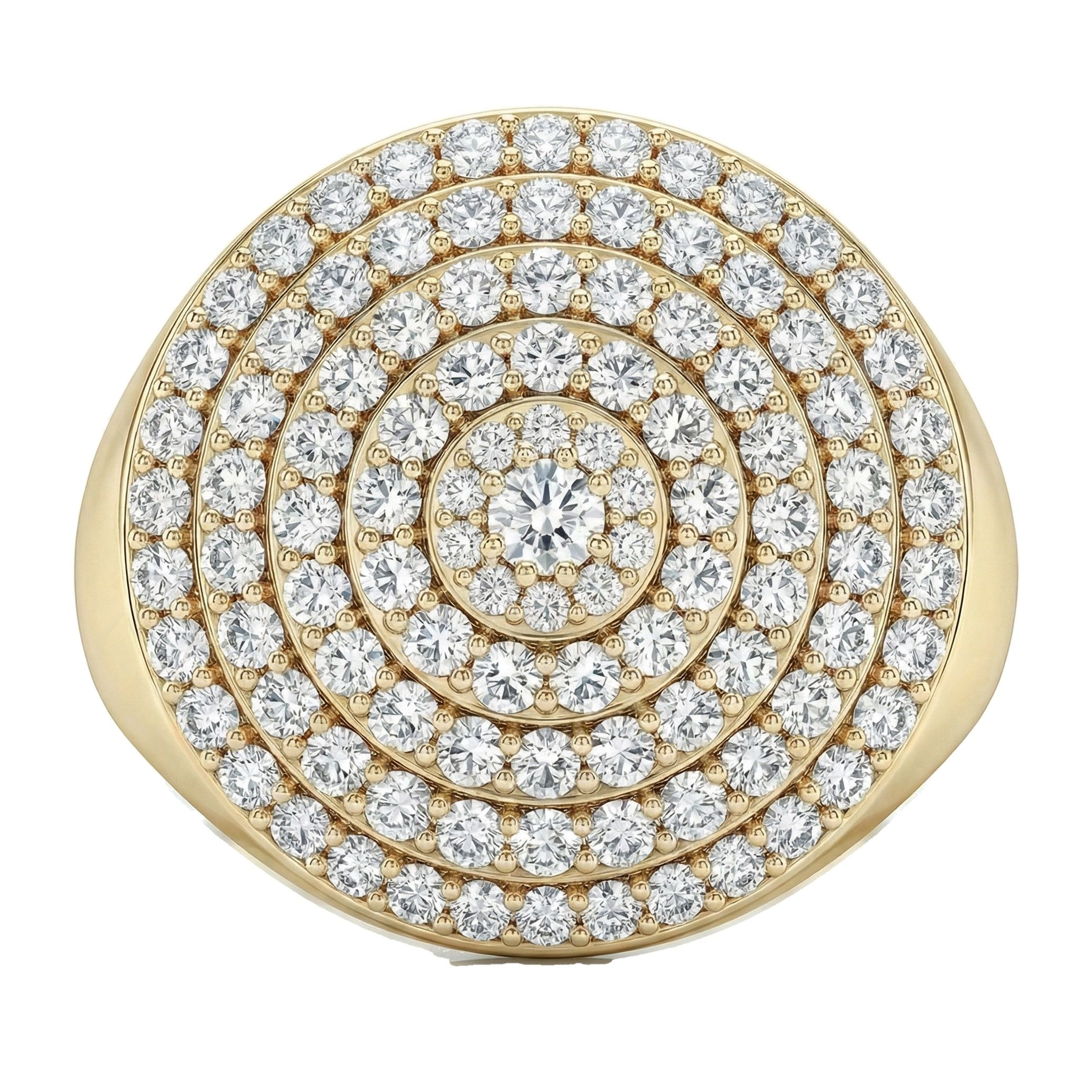 2.66 ct EF VS Lab Grown Diamond Mens Statement Ring in 10k Yellow Gold _ Sz1000 101786