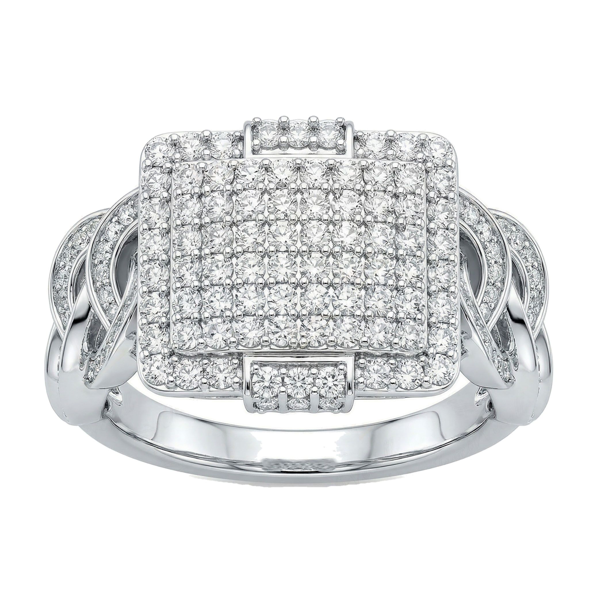 1.60 ct EF VS Lab Grown Diamond Mens Statement Ring in 10k White Gold _ Sz1175 101789