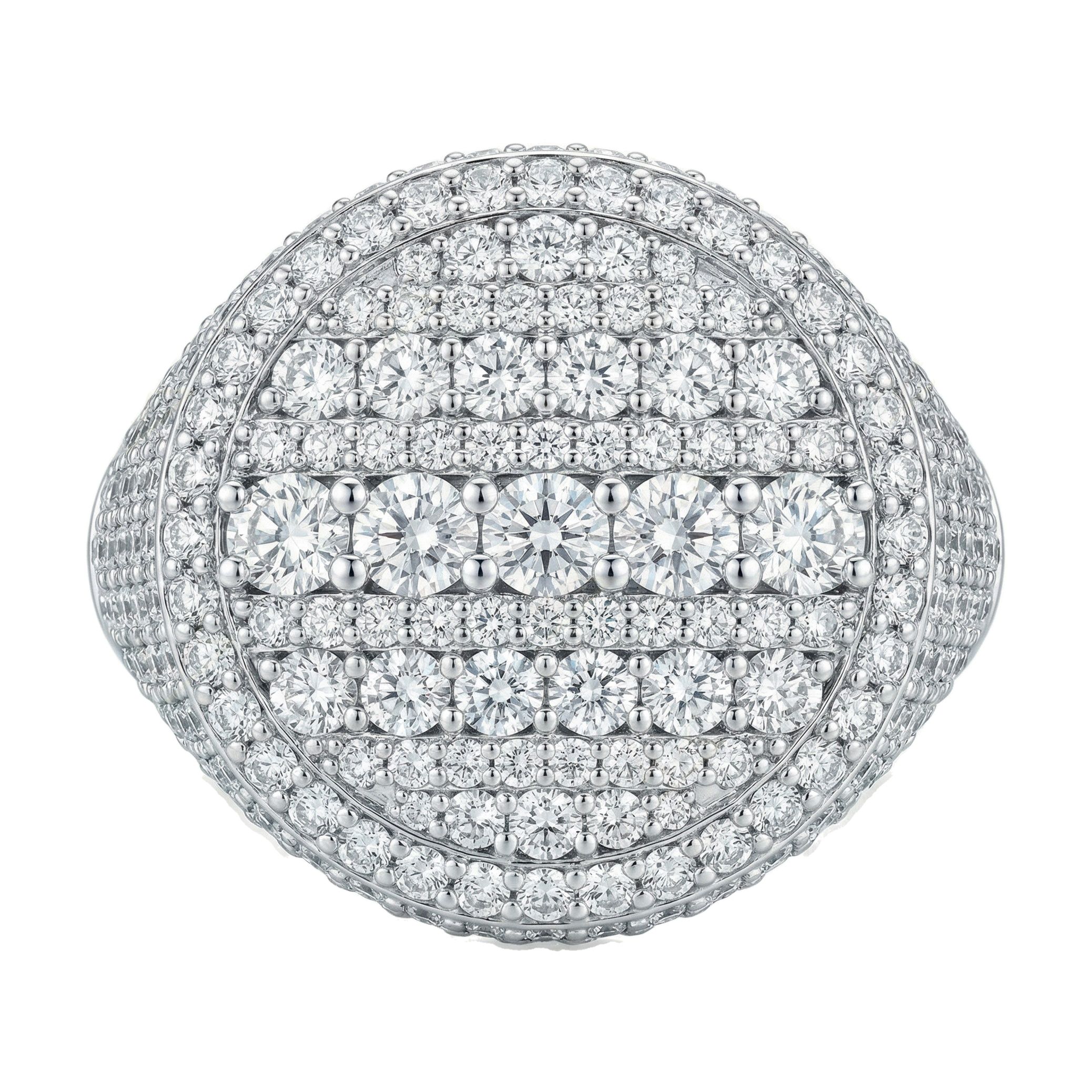 5.50 ct EF VS Lab Grown Diamond Mens Statement Ring in 14k White Gold _ Sz0825 101797