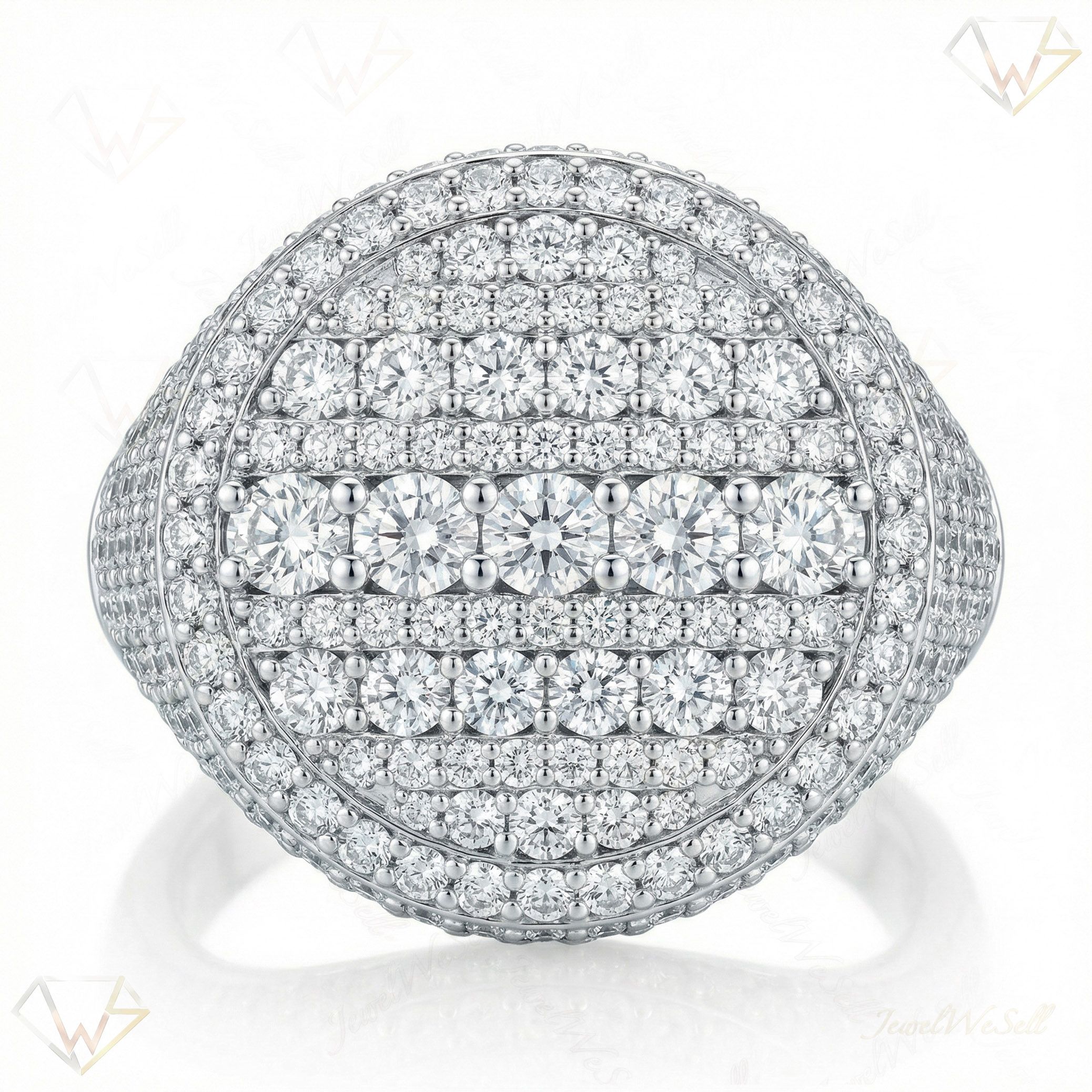 5.50 ct EF VS Lab Grown Diamond Mens Statement Ring in 14k White Gold _ Sz0850 101797