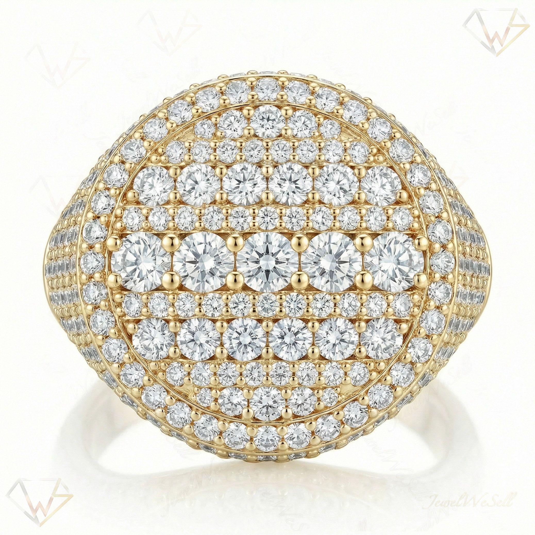 5.50 ct EF VS Lab Grown Diamond Mens Statement Ring in 10k Yellow Gold _ Sz0900 101797