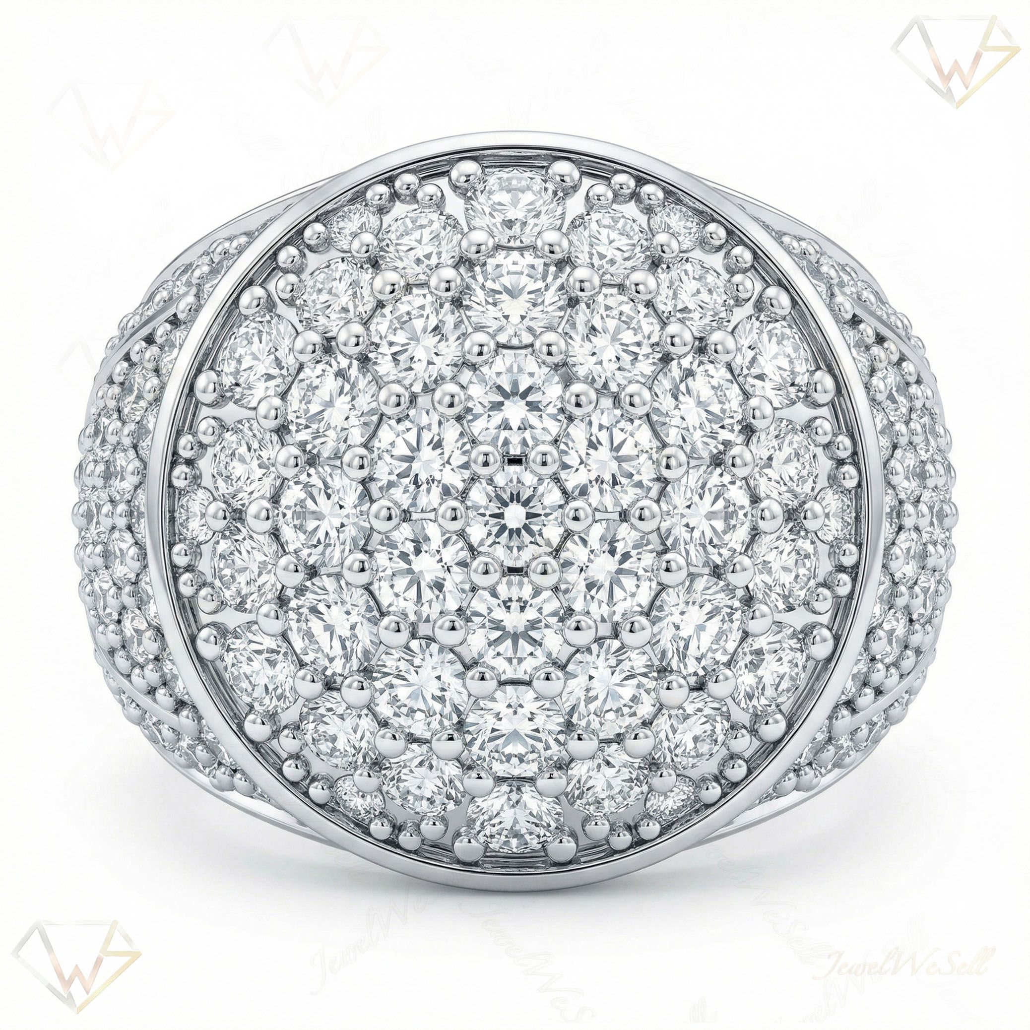 4.80 ct EF VS Lab Grown Diamond Mens Statement Ring in 10k White Gold _ Sz0800 101798