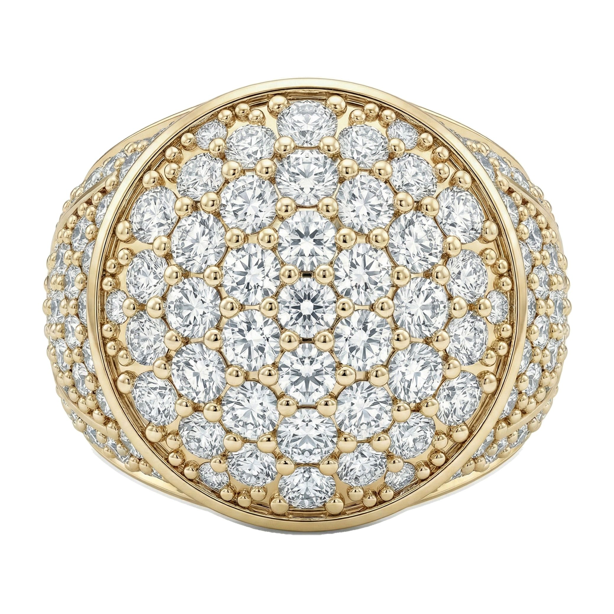 4.80 ct EF VS Lab Grown Diamond Mens Statement Ring in 10k Yellow Gold _ Sz0875 101798