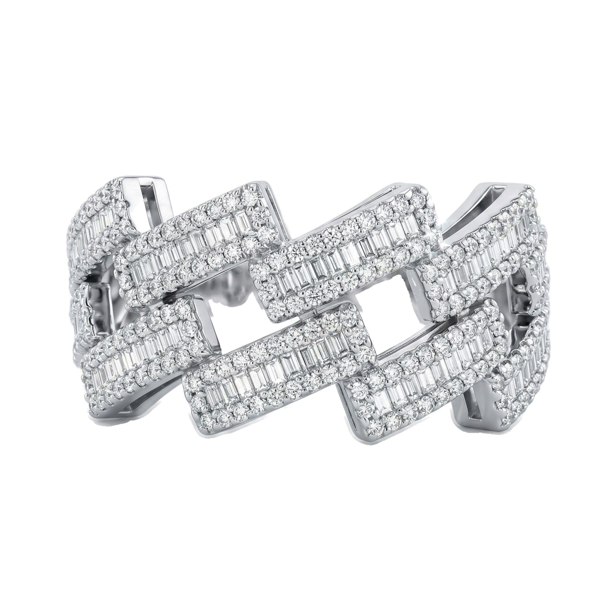 1.25 ct EF VS Lab Grown Diamond Mens Cuban Ring in 14k White Gold _ Sz0875 101813