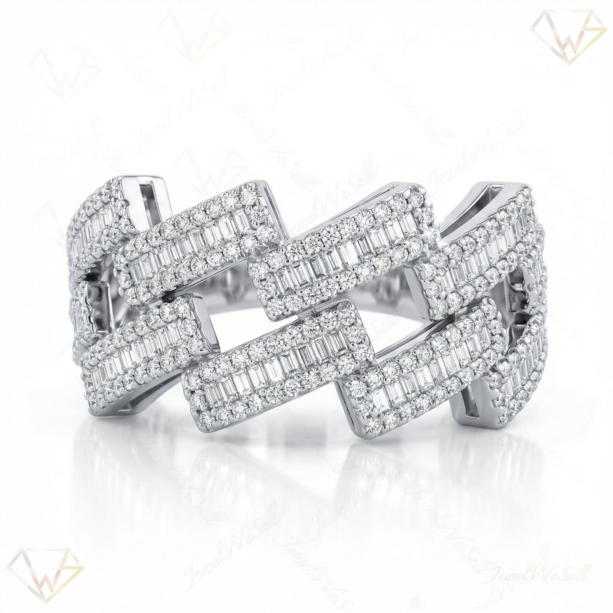 1.25 ct EF VS Lab Grown Diamond Mens Cuban Ring in 10k White Gold _ Sz0425 101813
