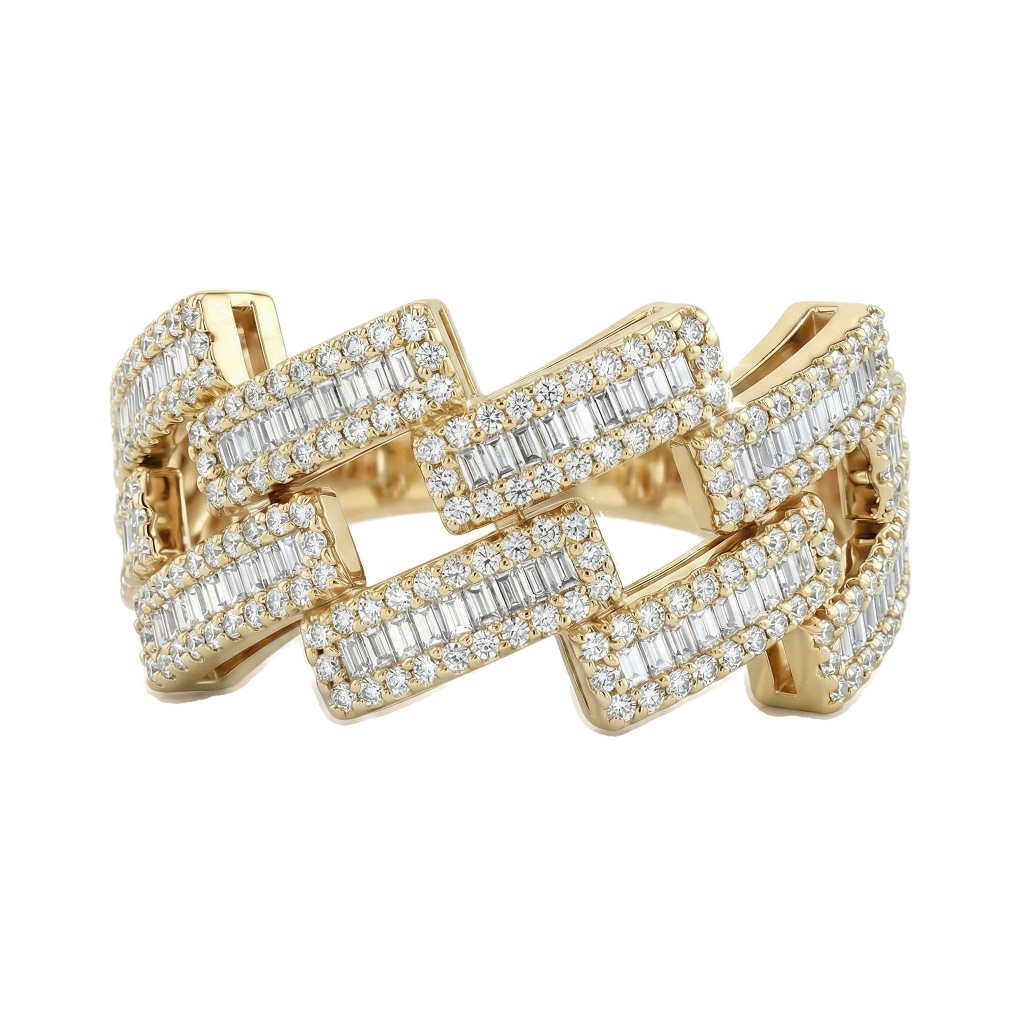 1.25 ct EF VS Lab Grown Diamond Mens Cuban Ring in 10k Yellow Gold _ Sz0875 101813