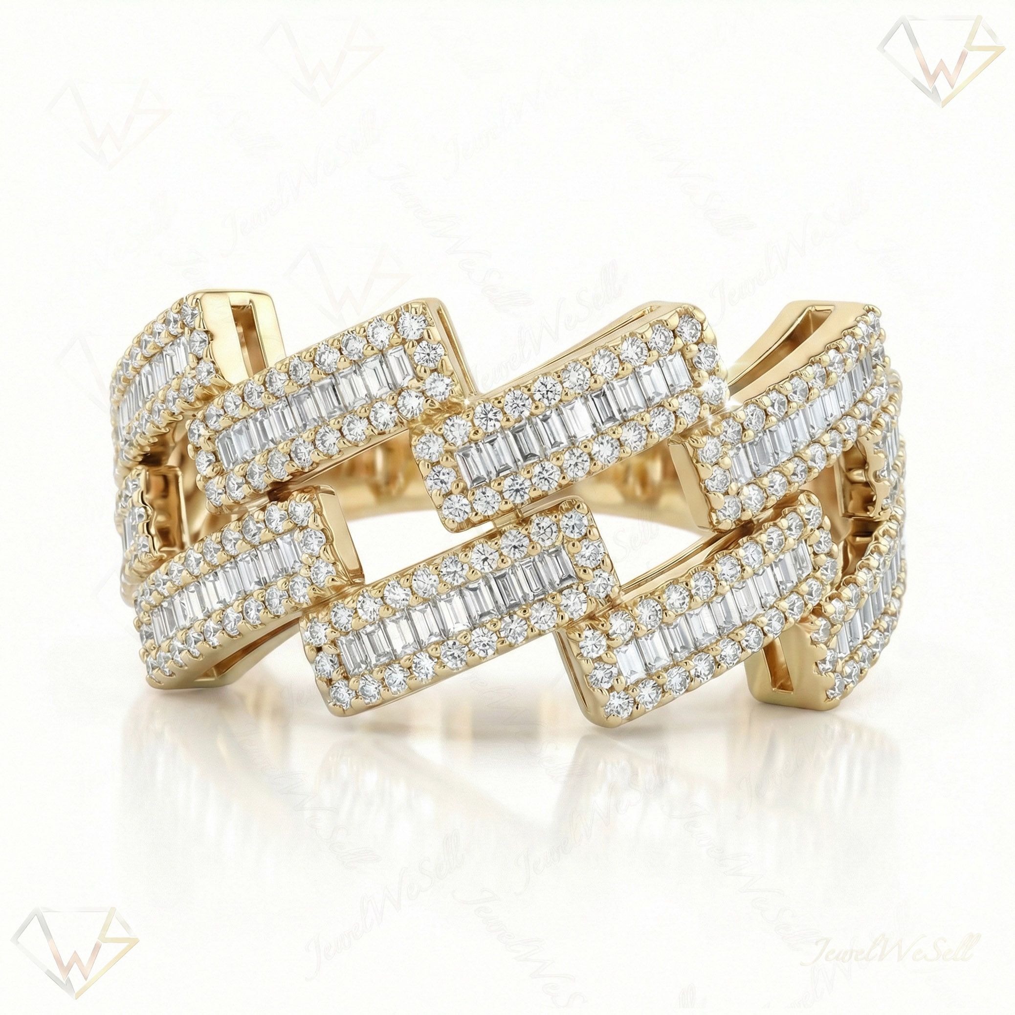 1.25 ct EF VS Lab Grown Diamond Mens Cuban Ring in 14k Yellow Gold _ Sz0525 101813