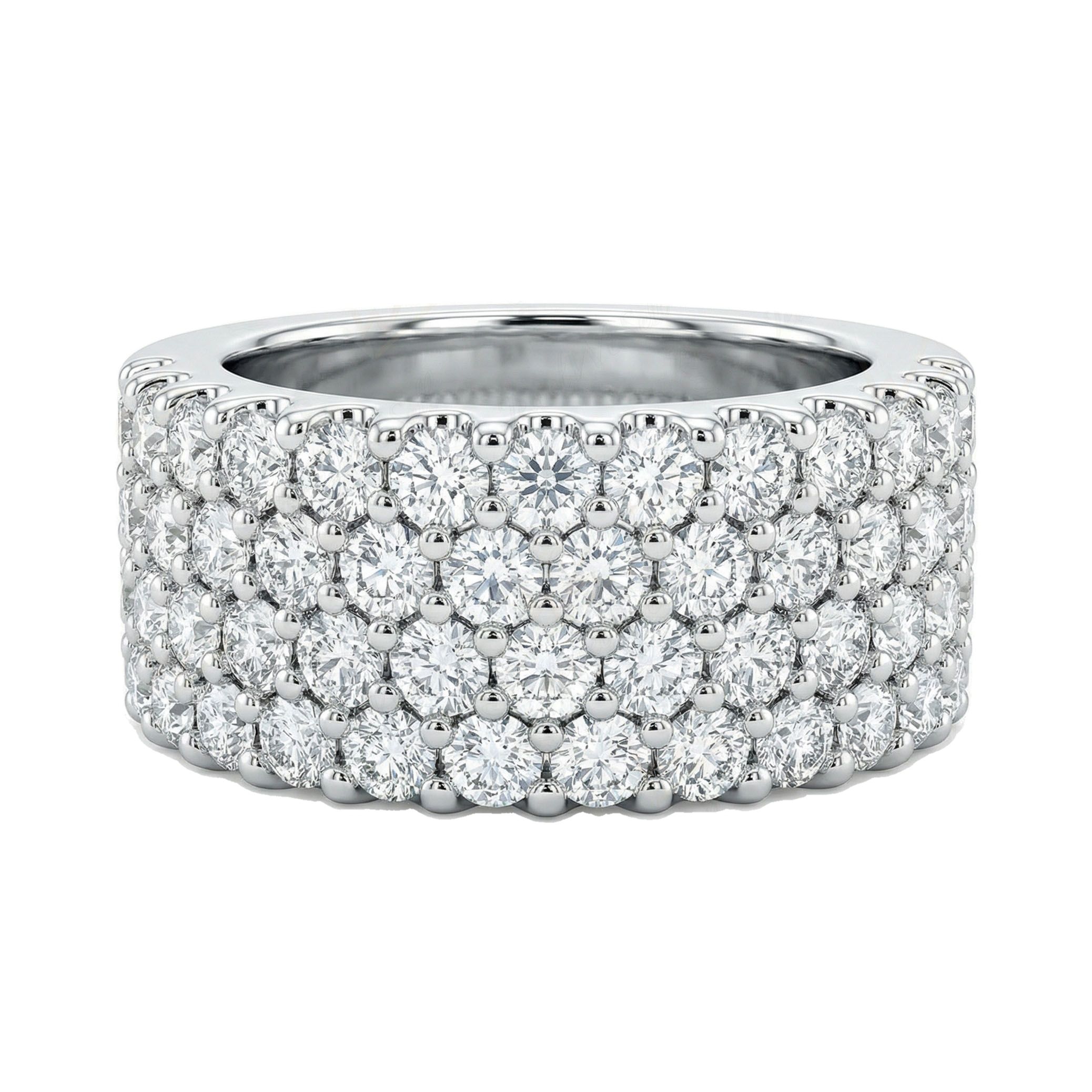 1.50 ct EF VS Lab Grown Diamond Multi Row Wedding Band in 10k White Gold _ Sz0875 101814