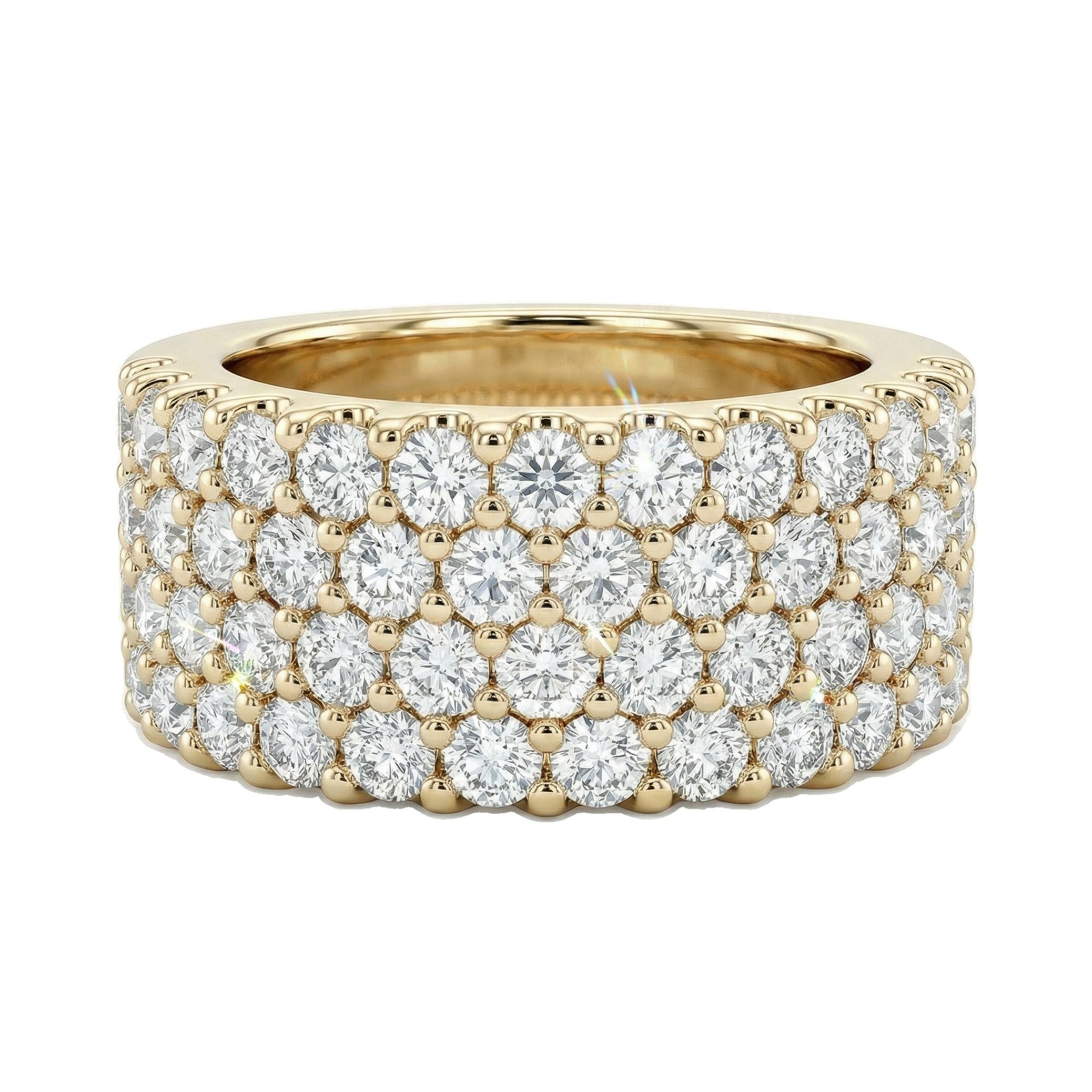 1.50 ct EF VS Lab Grown Diamond Multi Row Wedding Band in 14k Yellow Gold _ Sz0875 101814