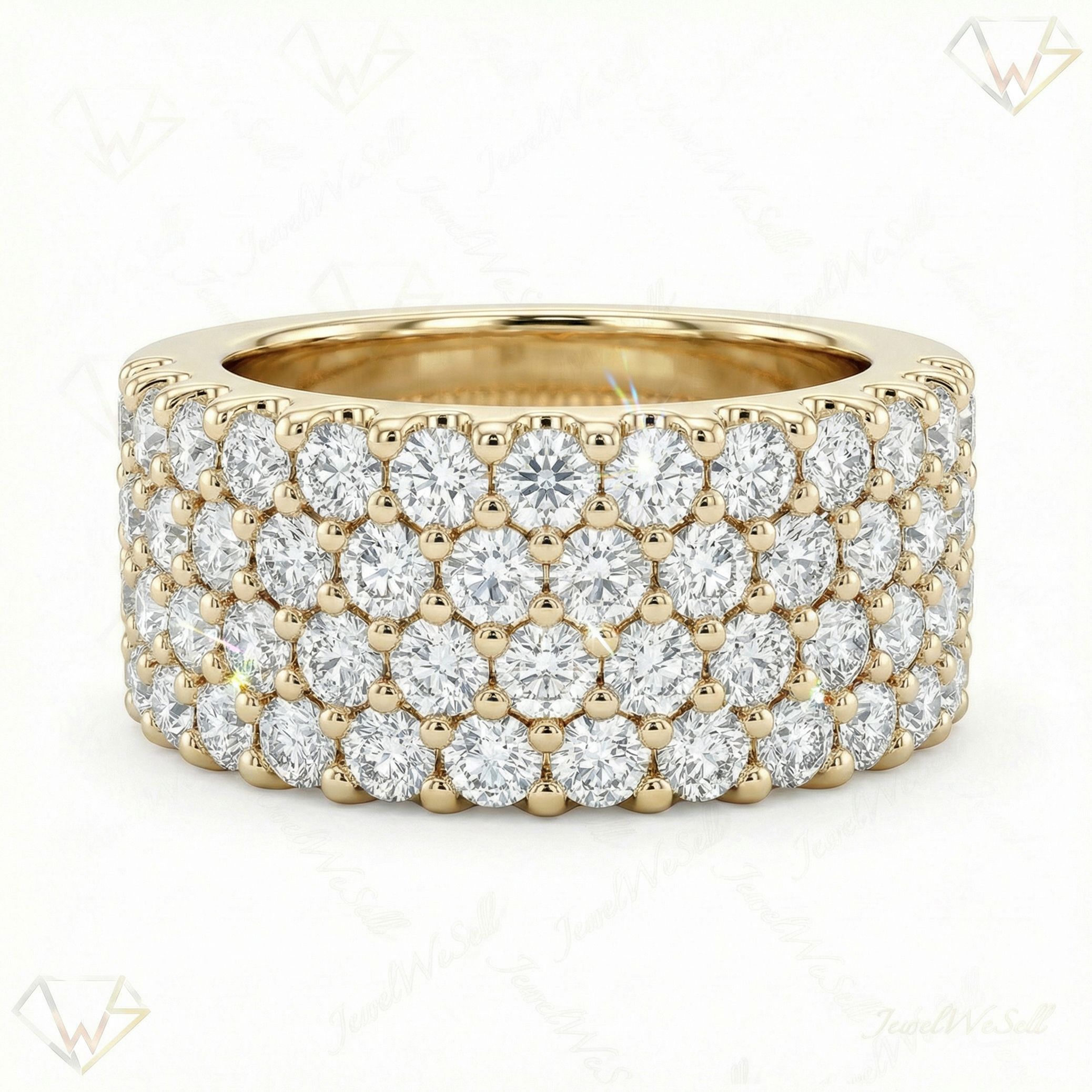 1.50 ct EF VS Lab Grown Diamond Multi Row Wedding Band in 10k Yellow Gold _ Sz0400 101814
