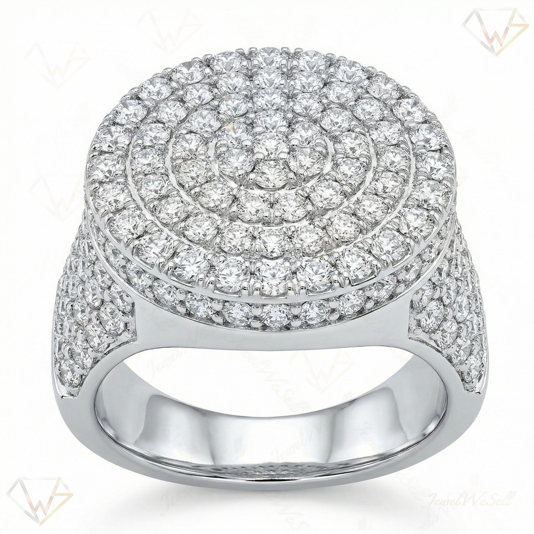 4.75 ct EF VS Lab Grown Diamond Mens Statement Ring in 10k White Gold _ Sz0800 101828