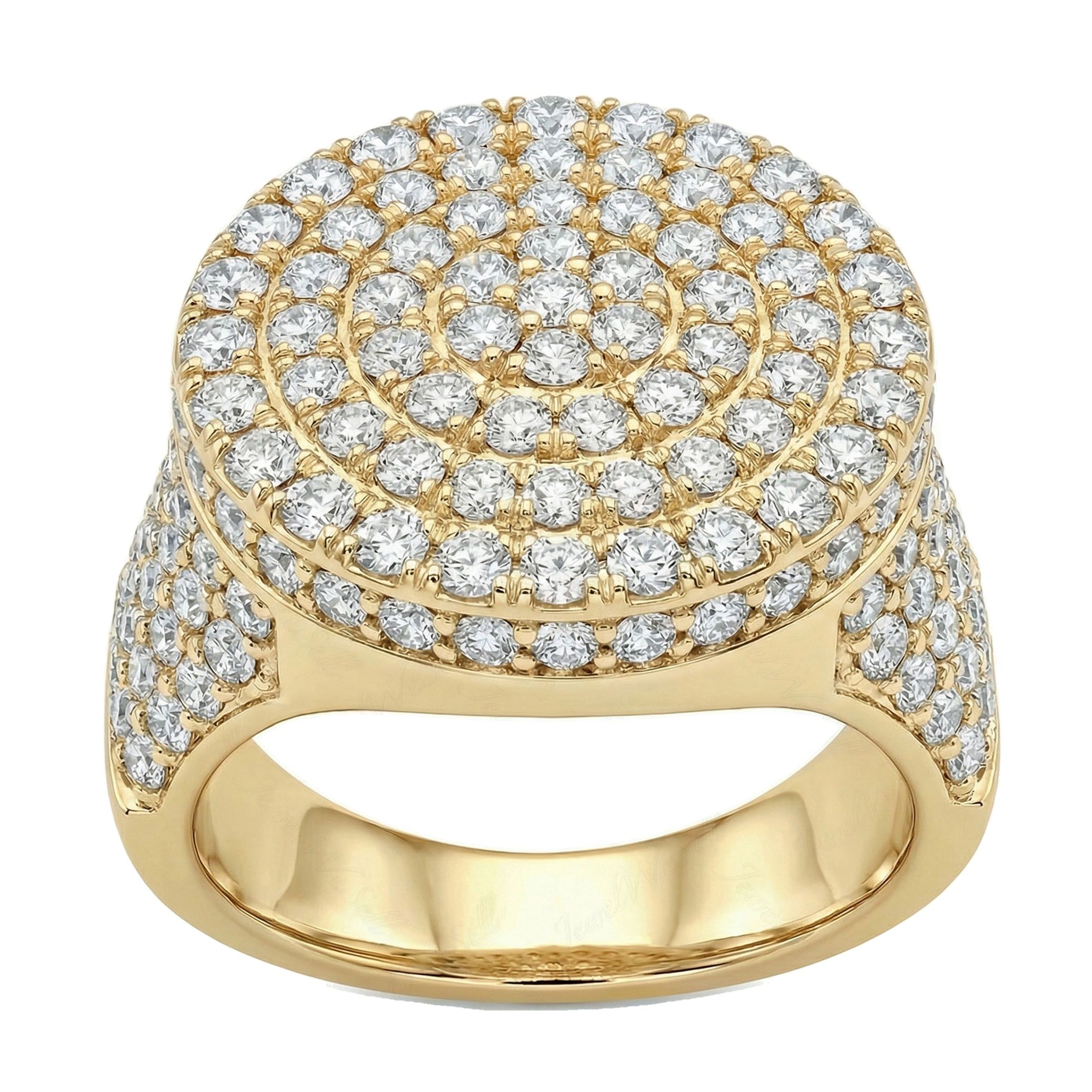 4.75 ct EF VS Lab Grown Diamond Mens Statement Ring in 14k Yellow Gold _ Sz1275 101828
