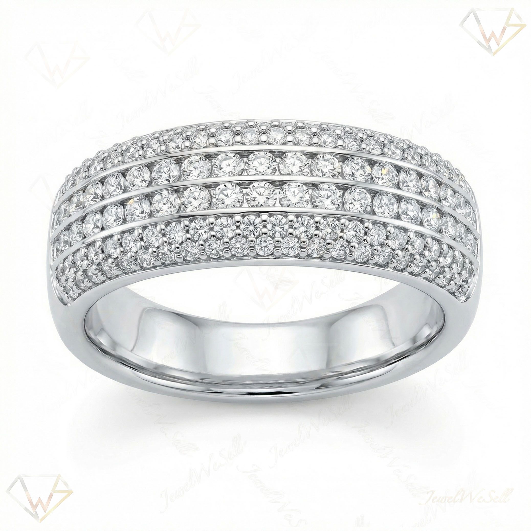 1.66 ct EF VS Moissanite Mens Wedding Band in 925 Sterling SIlver _ Sz0525 101831
