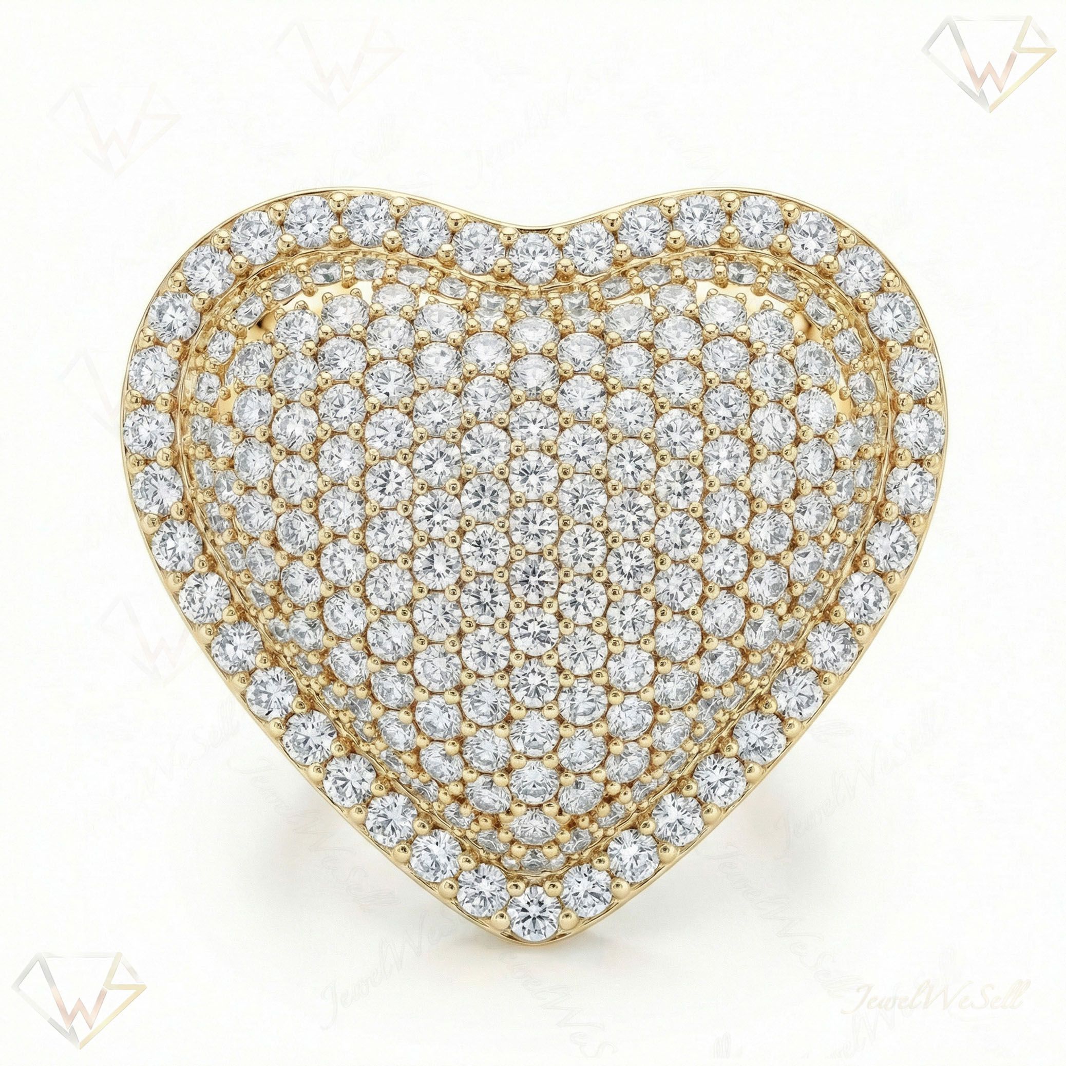 6.33 ct EF VS Lab Grown Diamond Mens Statement Ring in 14k Yellow Gold _ Sz1125 101843