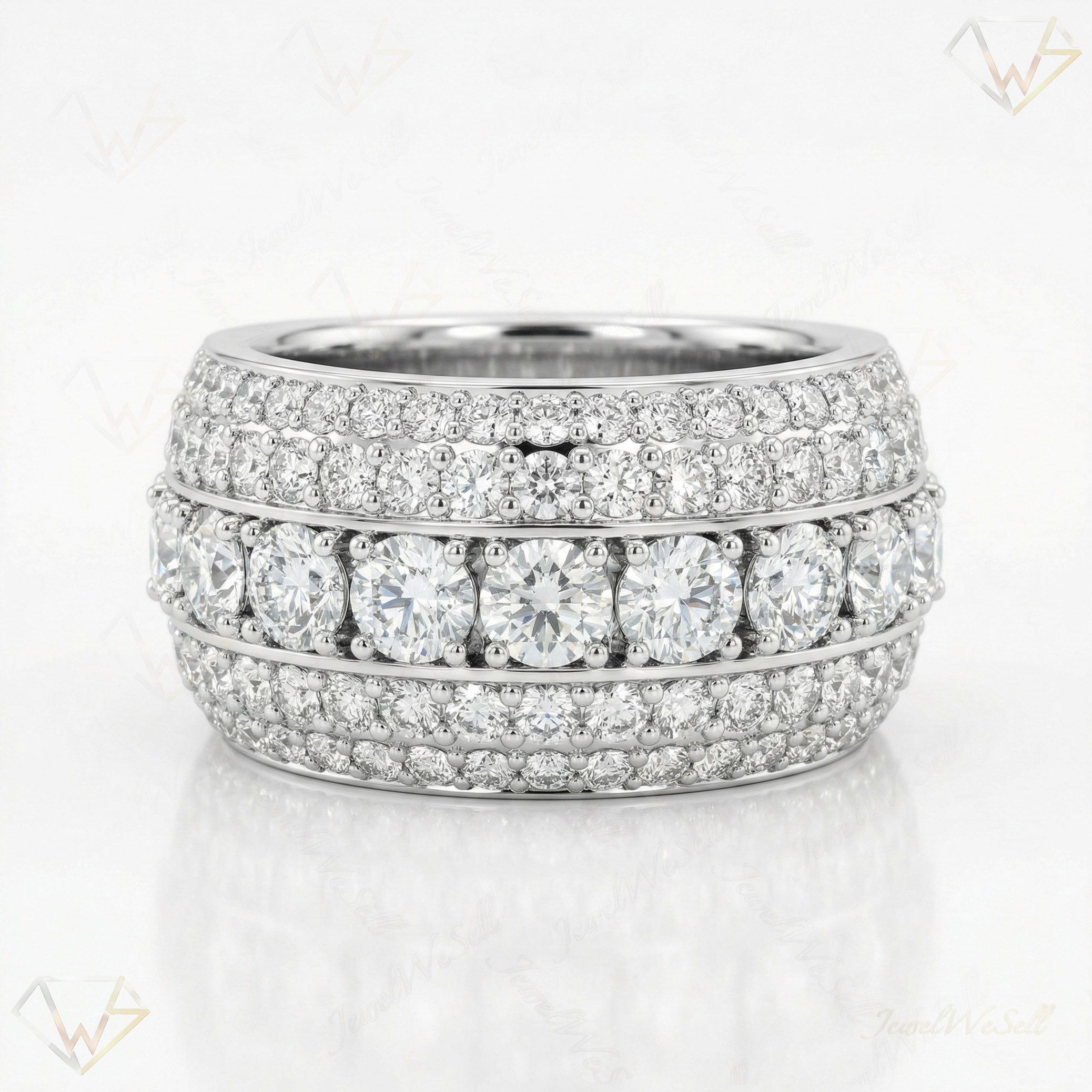 3.75 ct EF VS Lab Grown Diamond Mens Wedding Band in 10k White Gold _ Sz0450 101853