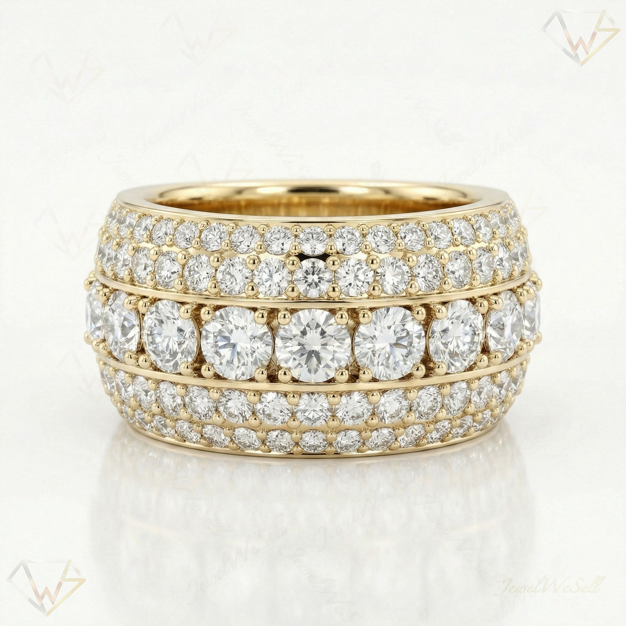 3.75 ct EF VS Lab Grown Diamond Mens Wedding Band in 14k Yellow Gold _ Sz0475 101853