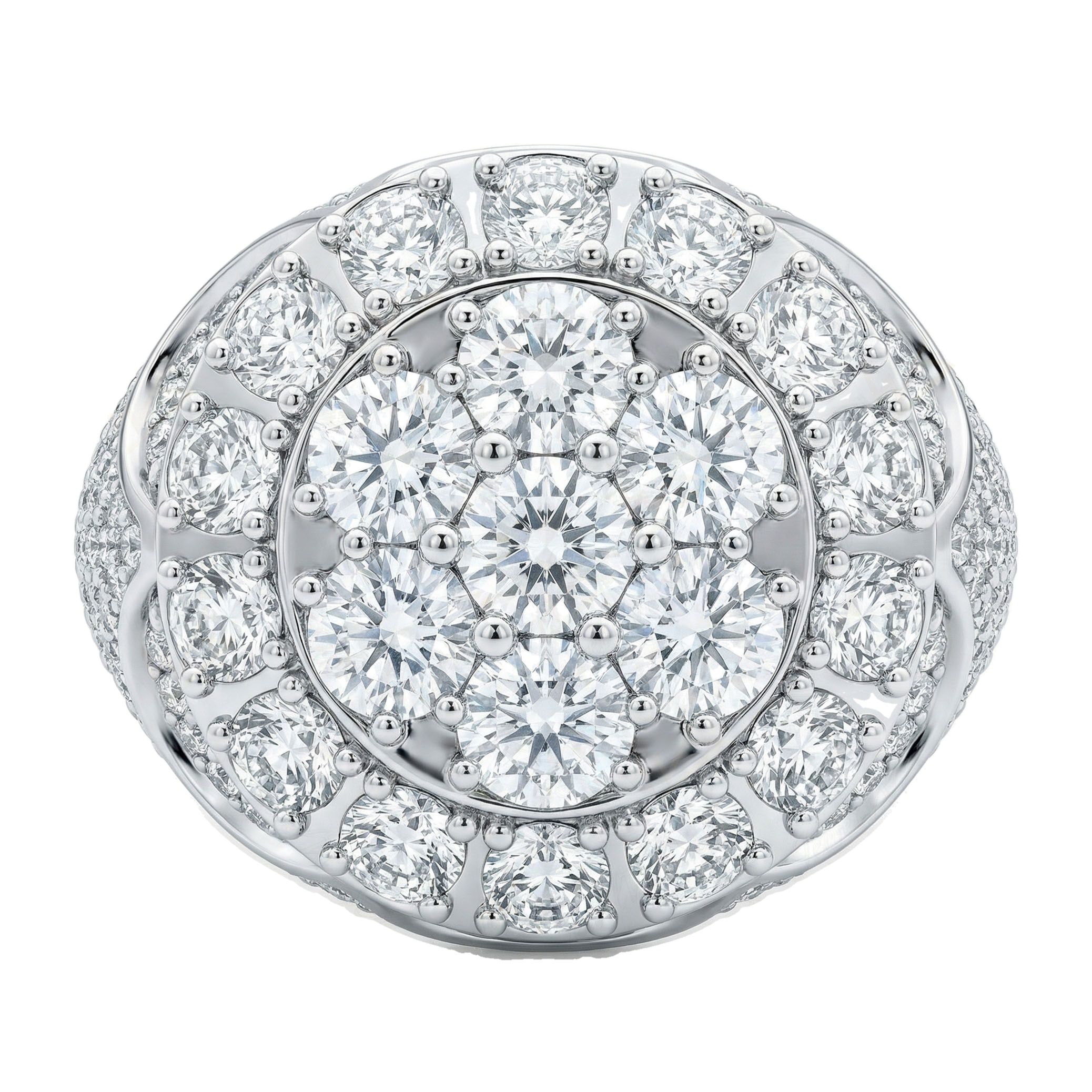 6.80 ct EF VS Lab Grown Diamond Mens Statement Ring in 10k White Gold _ Sz0875 101860