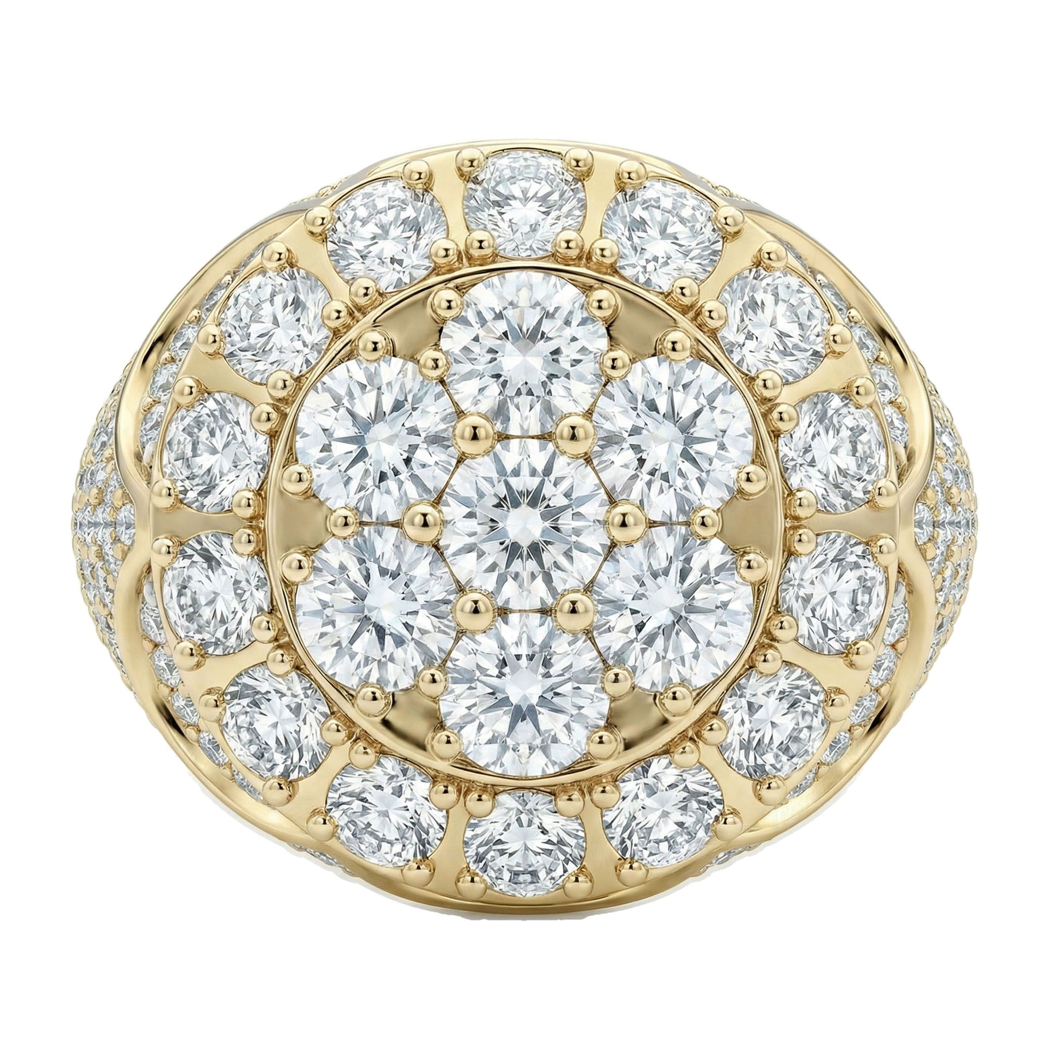 6.80 ct EF VS Lab Grown Diamond Mens Statement Ring in 14k Yellow Gold _ Sz1275 101860