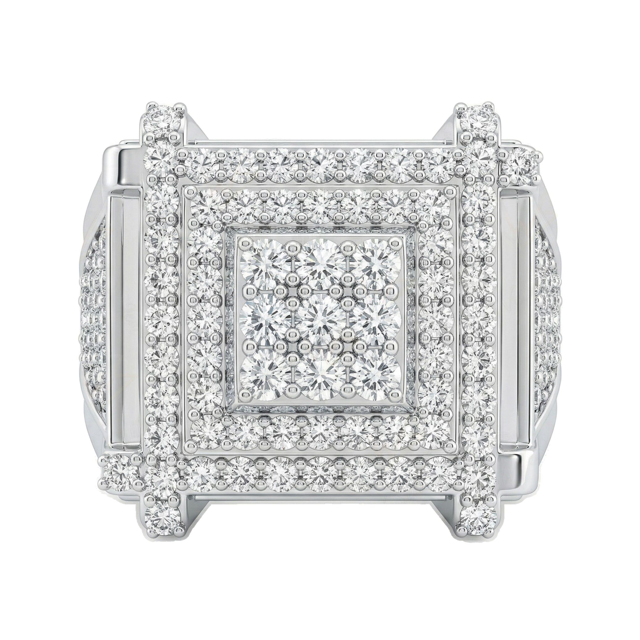 3.10 ct EF VS Lab Grown Diamond Mens Statement Ring in 14k White Gold _ Sz0950 101868