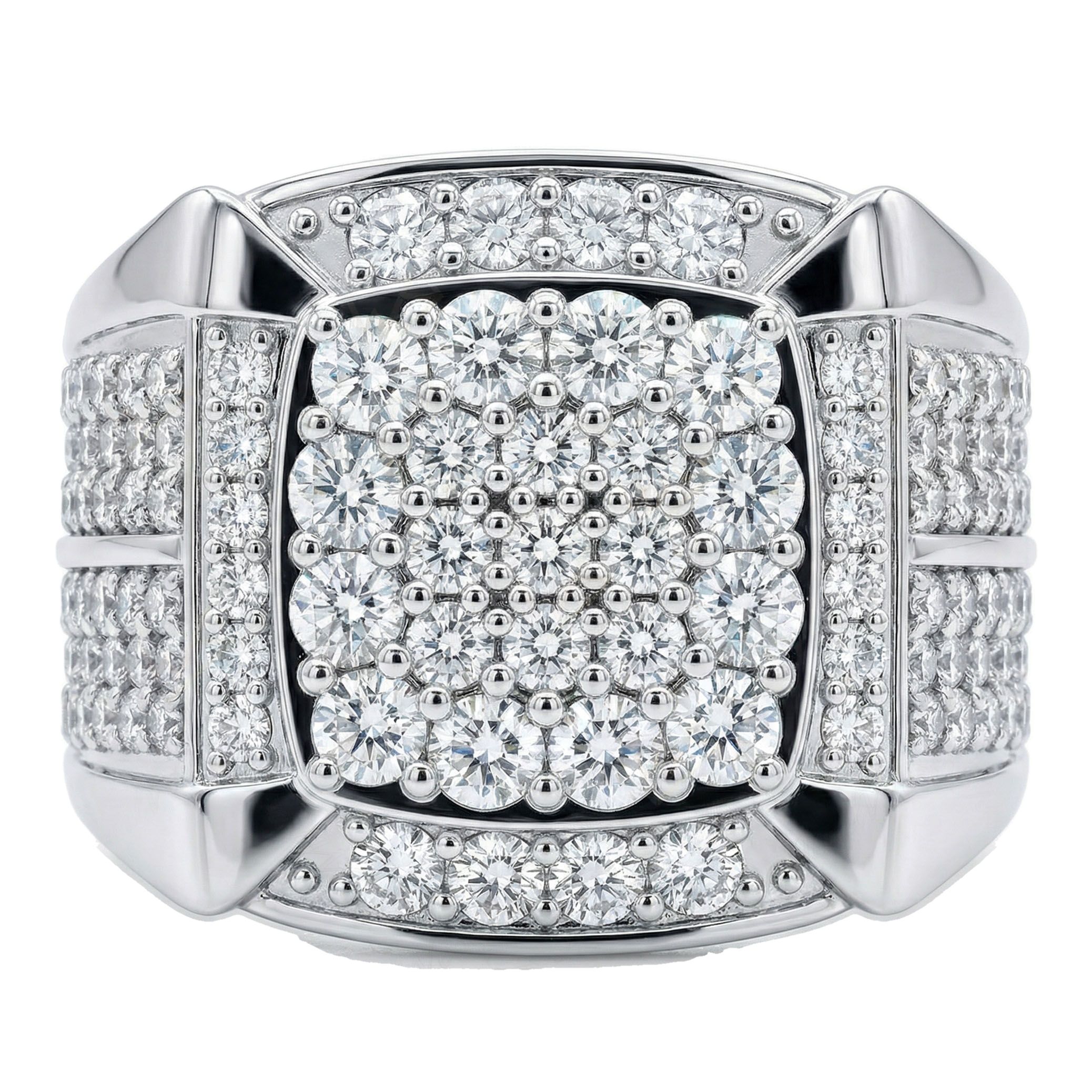 2.50 ct EF VS Lab Grown Diamond Mens Statement Ring in 14k White Gold _ Sz0850 101871