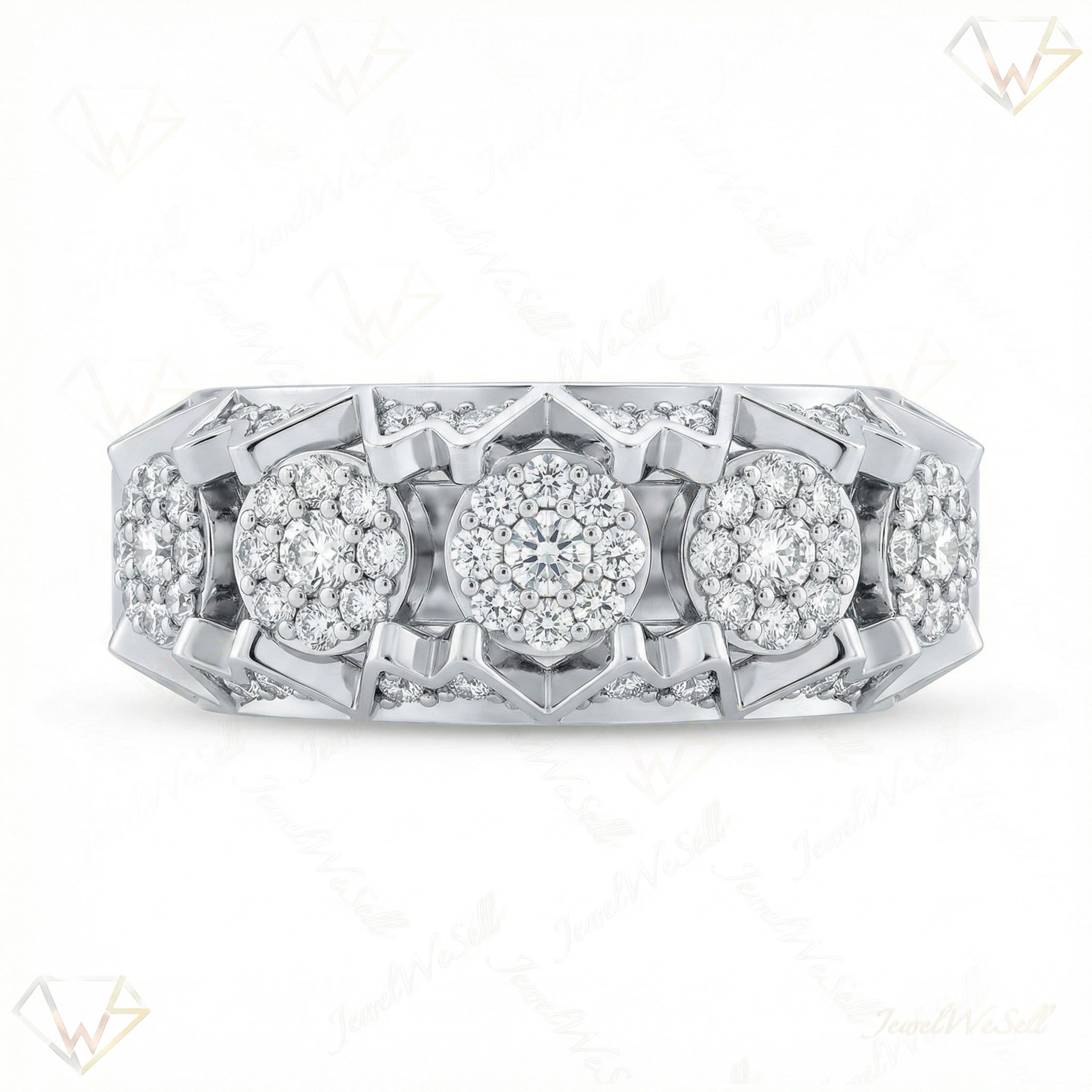0.80 ct EF VS Moissanite Mens Wedding Band in 925 Sterling SIlver _ Sz0475 101911