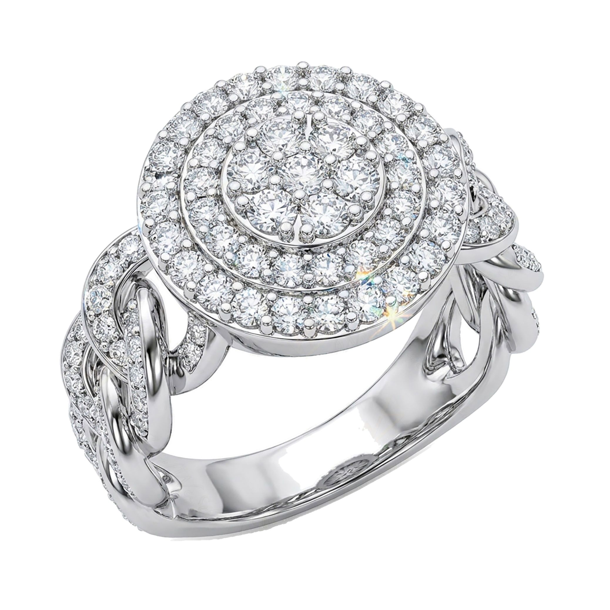 2.15 ct EF VS Moissanite Mens Statement Ring in 925 Sterling SIlver _ Sz1000 101915