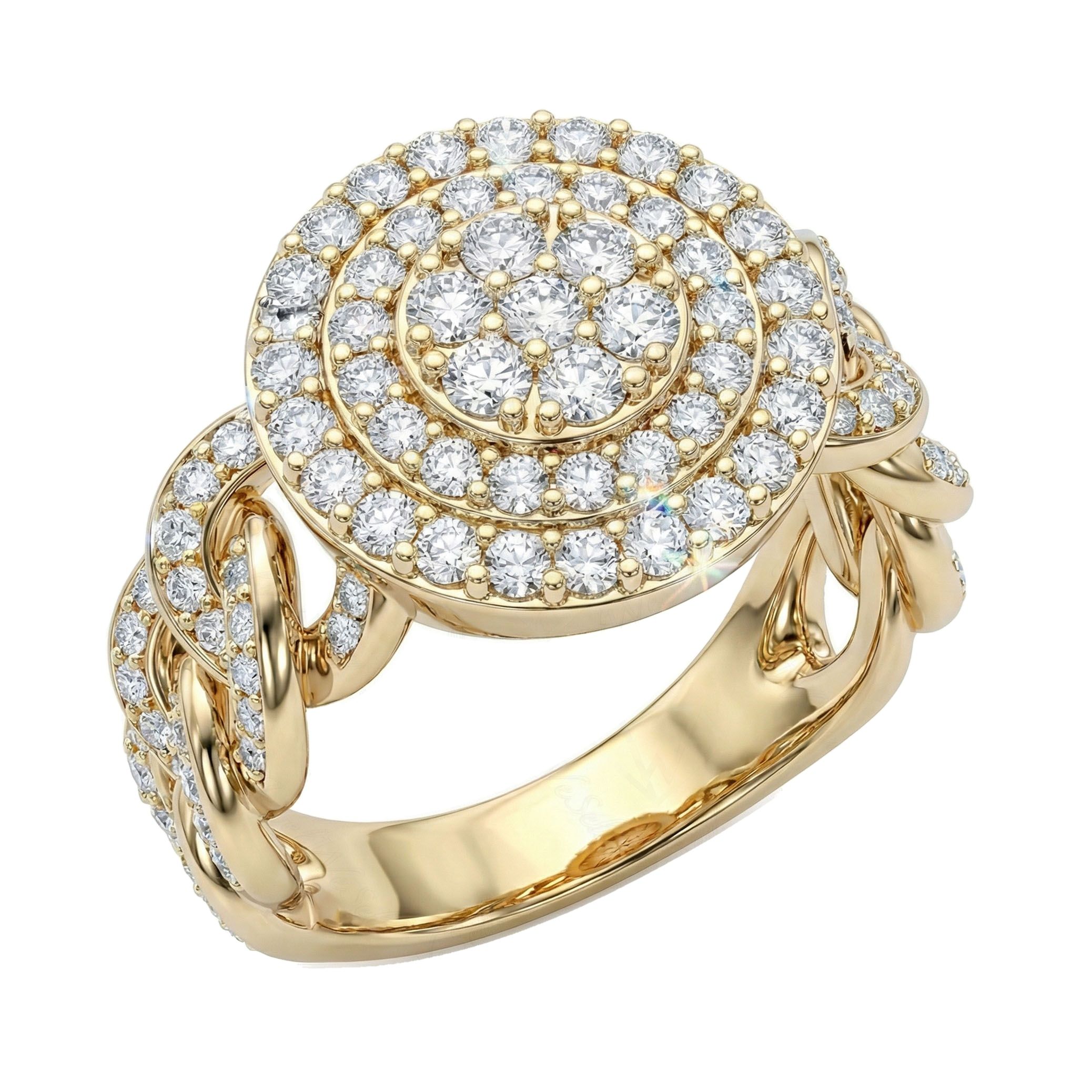 2.15 ct EF VS Lab Grown Diamond Mens Statement Ring in 10k Yellow Gold _ Sz0875 101915