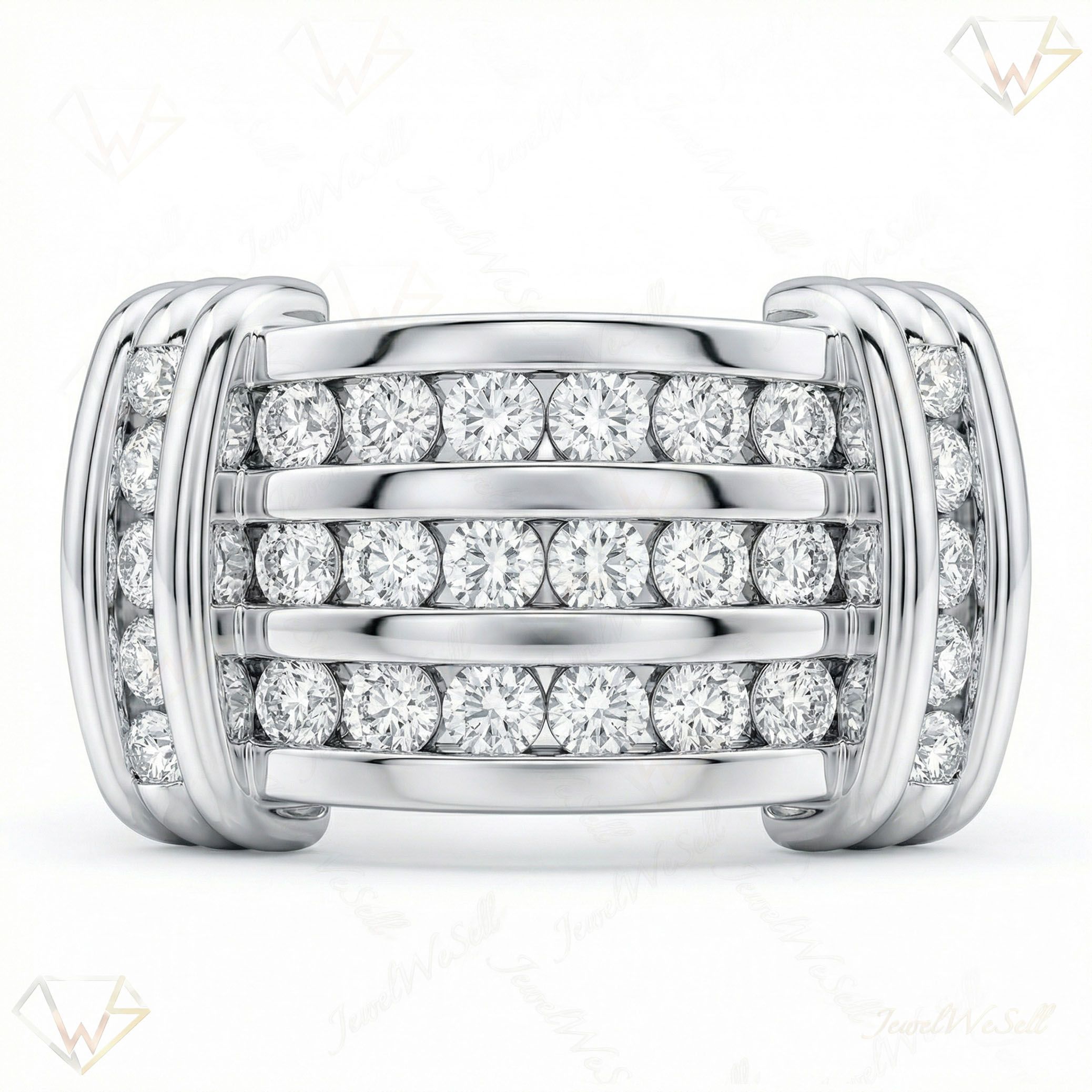 1.33 ct EF VS Moissanite Mens Wedding Band in 925 Sterling SIlver _ Sz0450 101970