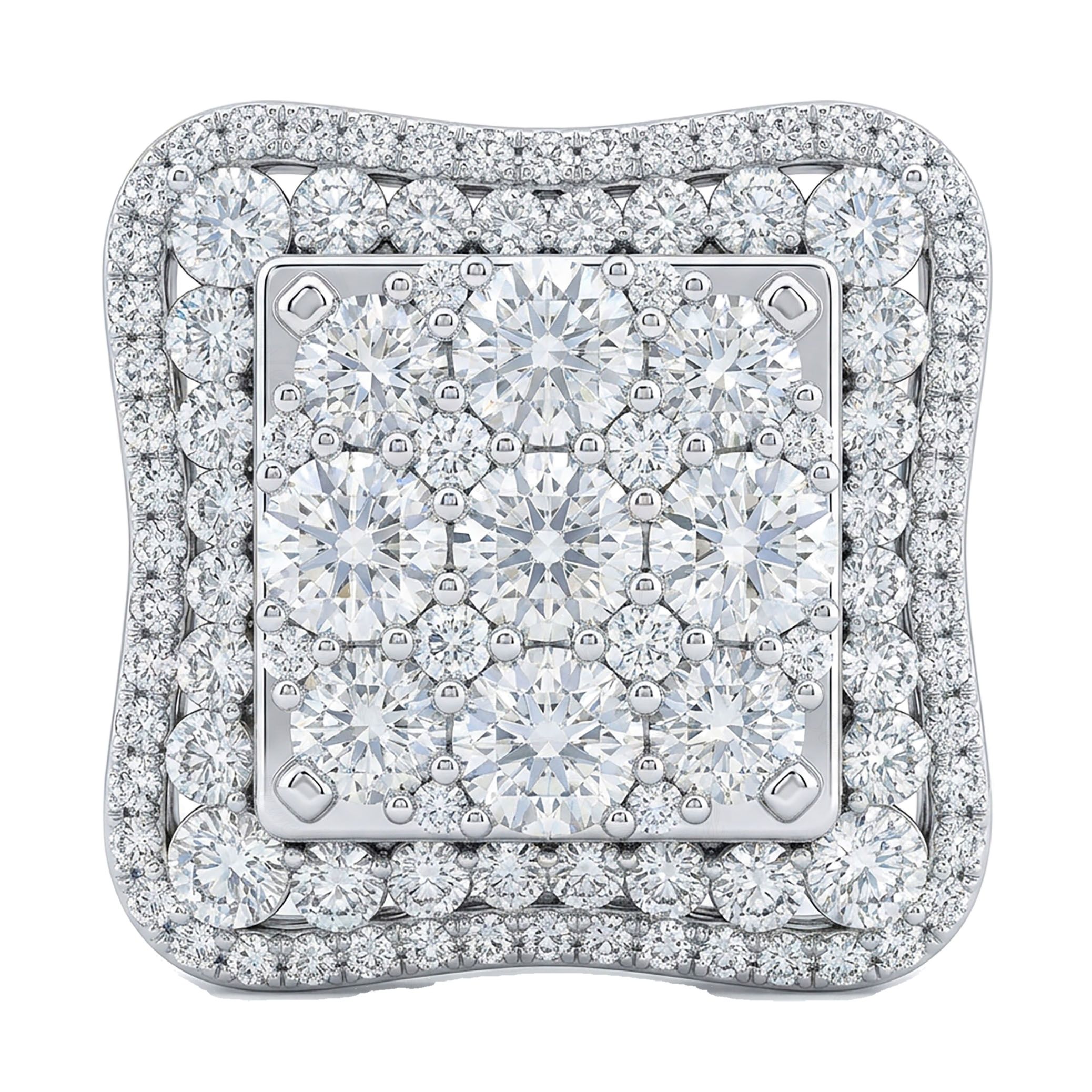 2.66 ct EF VS Lab Grown Diamond Mens Statement Ring in 14k White Gold _ Sz1075 102026