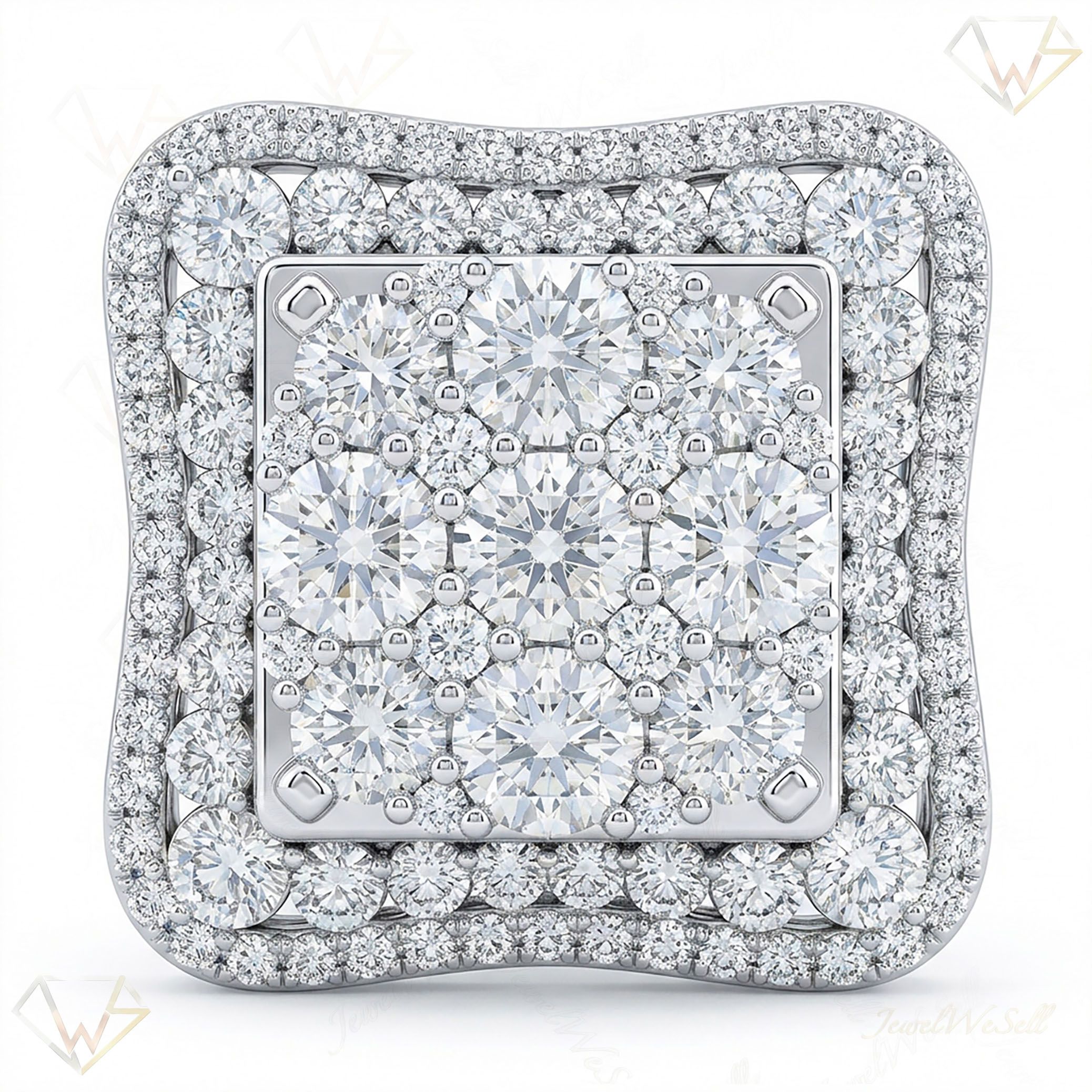 2.66 ct EF VS Lab Grown Diamond Mens Statement Ring in 10k White Gold _ Sz1125 102026