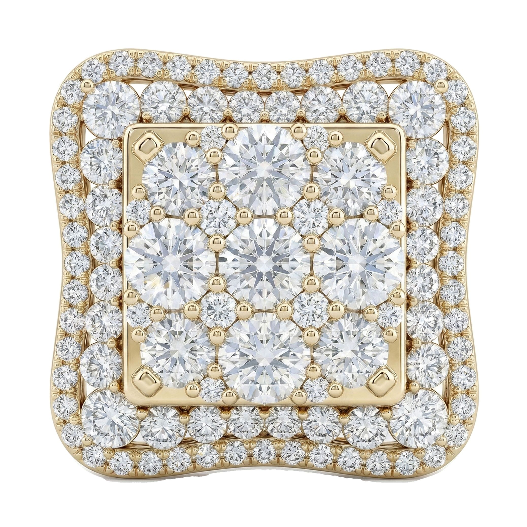 2.66 ct EF VS Lab Grown Diamond Mens Statement Ring in 10k Yellow Gold _ Sz0950 102026
