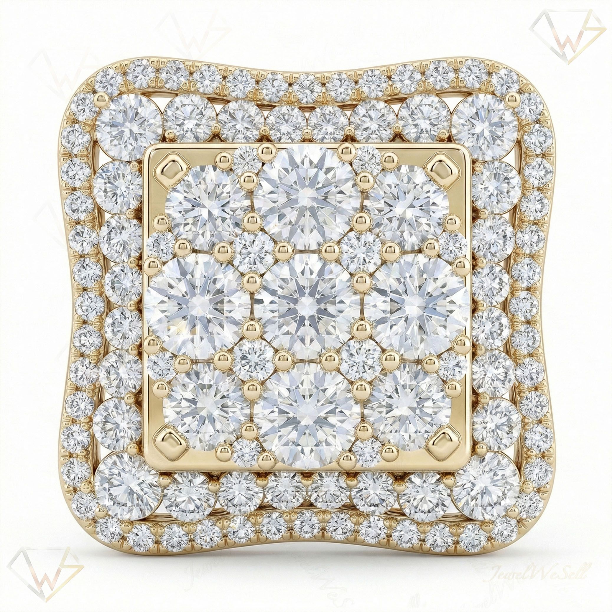 2.66 ct EF VS Lab Grown Diamond Mens Statement Ring in 10k Yellow Gold _ Sz0825 102026