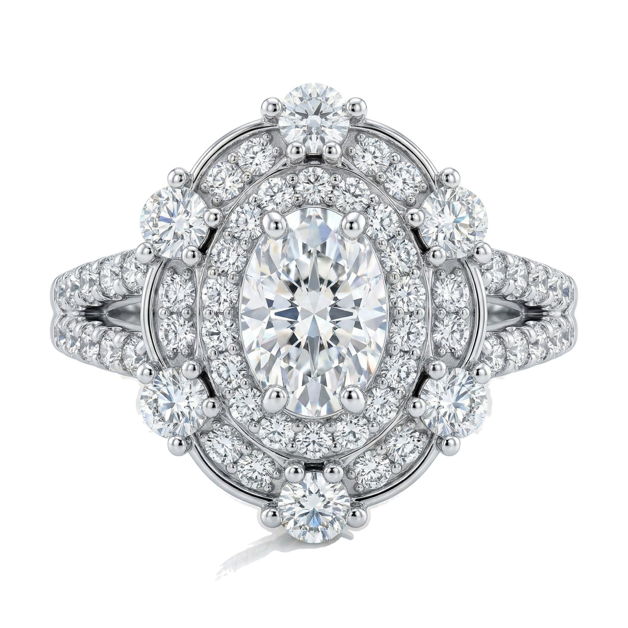 1.33 ct EF VS Lab Grown Diamond Halo Engagement Ring in 10k White Gold _ Sz0400 102056