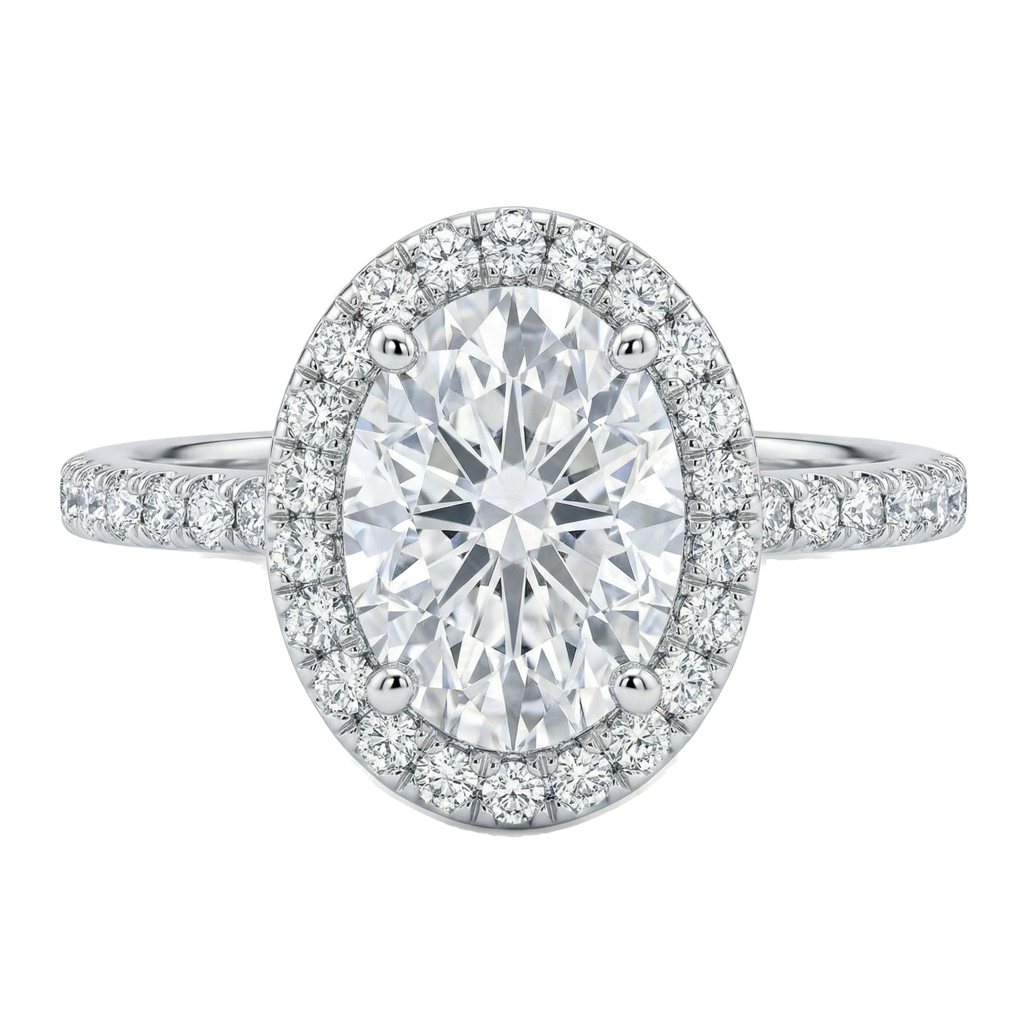 1.50 ct EF VS Lab Grown Diamond Halo Engagement Ring in 10k White Gold _ Sz0775 102060