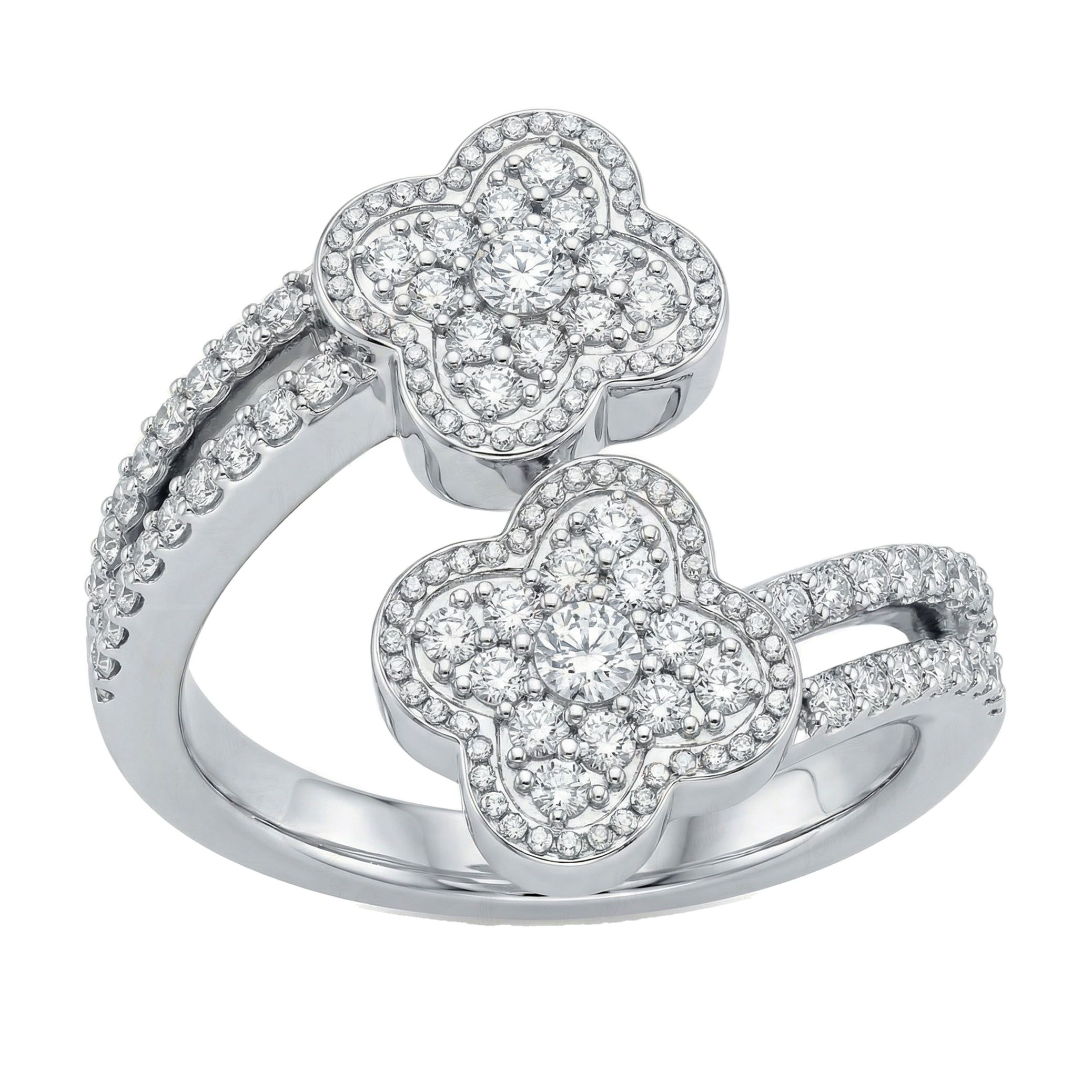 1.10 ct EF VS Lab Grown Diamond Fancy Ring in 14k White Gold _ Sz0650 102102