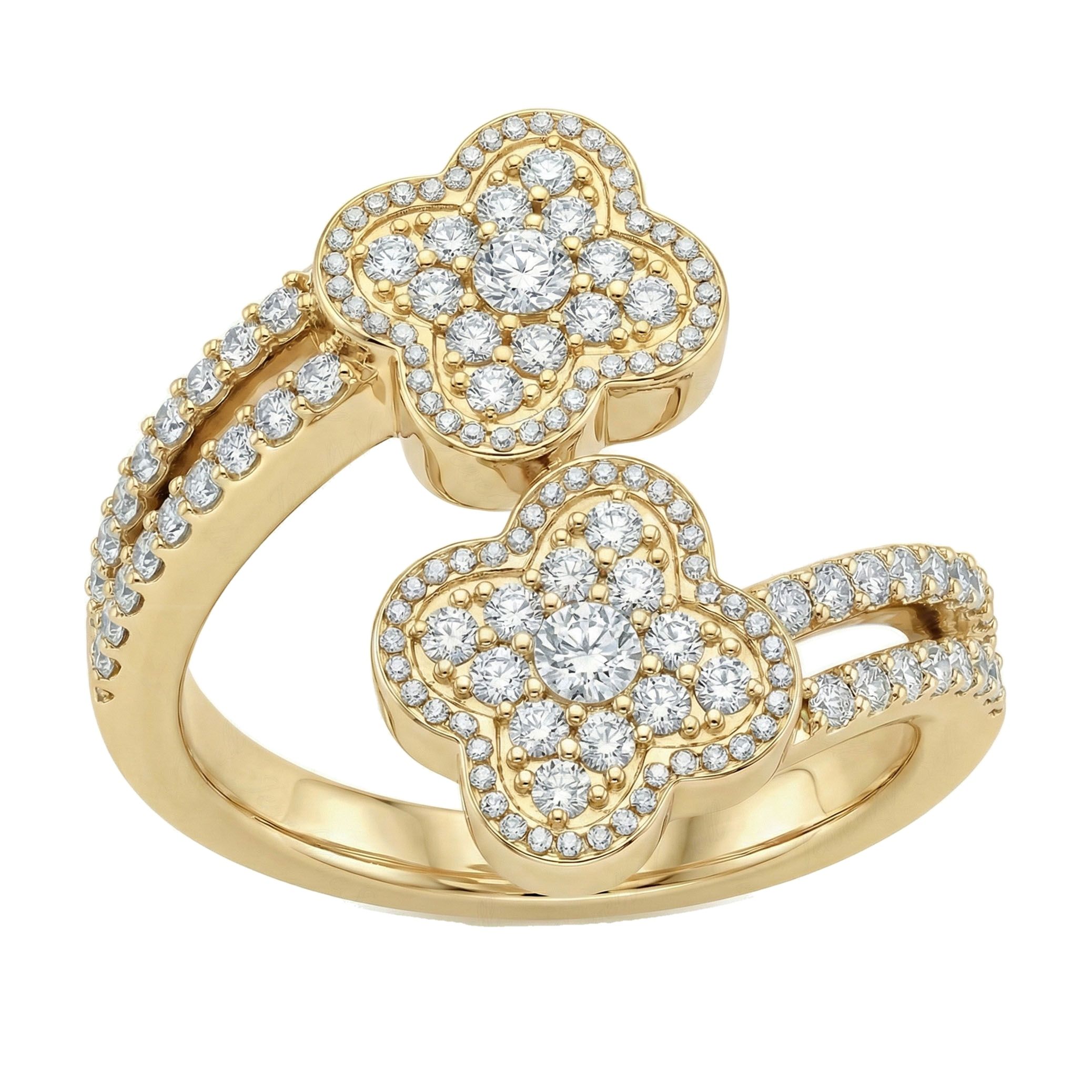 1.10 ct EF VS Lab Grown Diamond Fancy Ring in 10k Yellow Gold _ Sz0525 102102