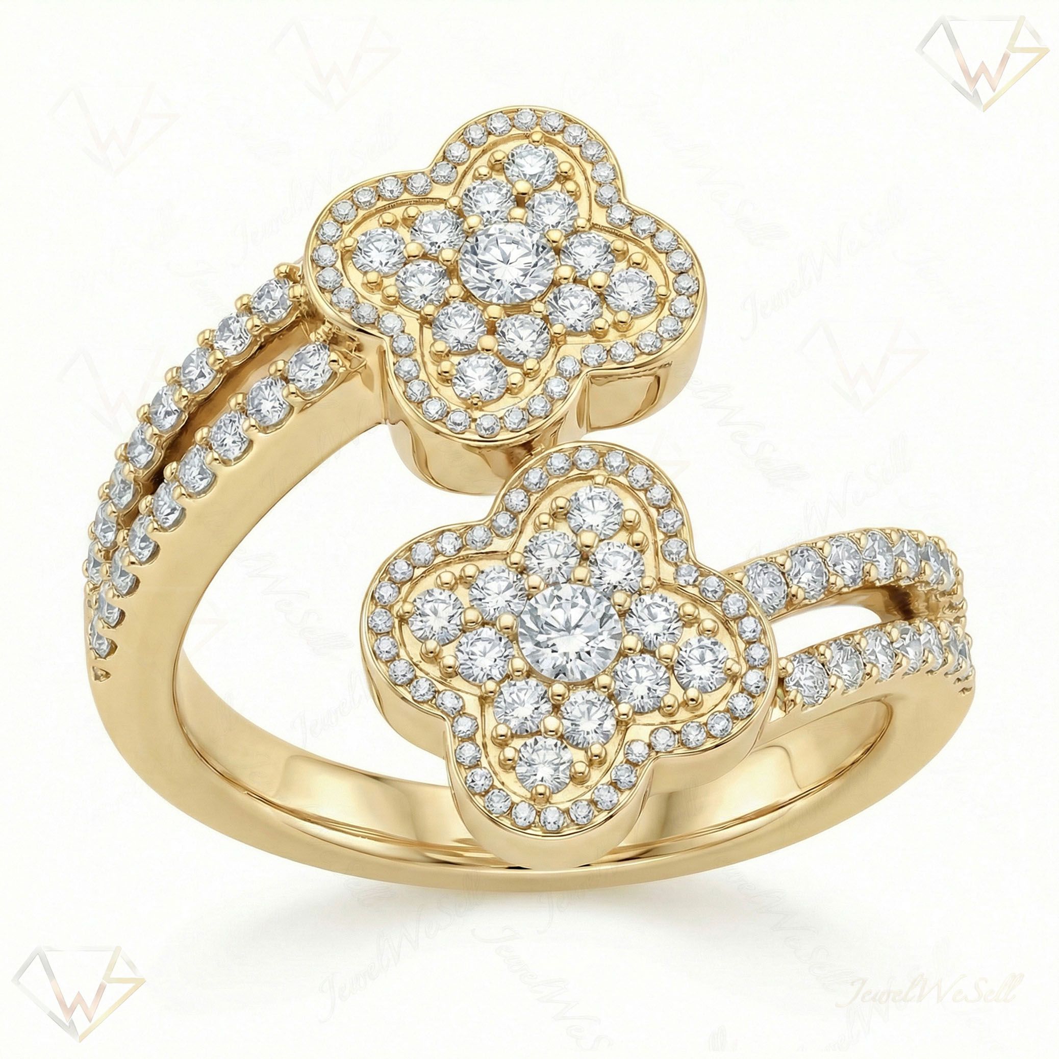 1.10 ct EF VS Lab Grown Diamond Fancy Ring in 14k Yellow Gold _ Sz0700 102102