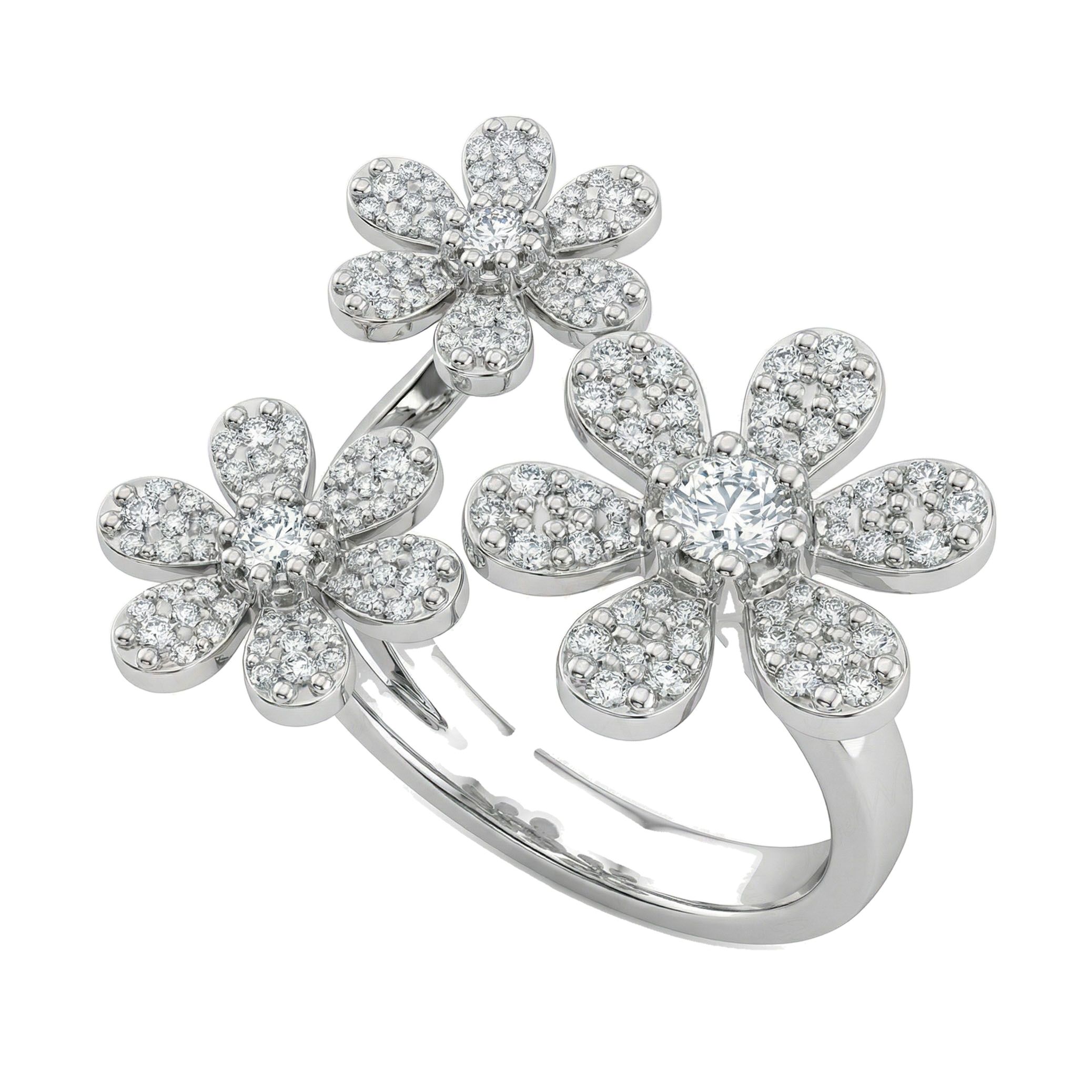 1.00 ct EF VS Lab Grown Diamond Fancy Ring in 10k White Gold _ Sz0800 102113