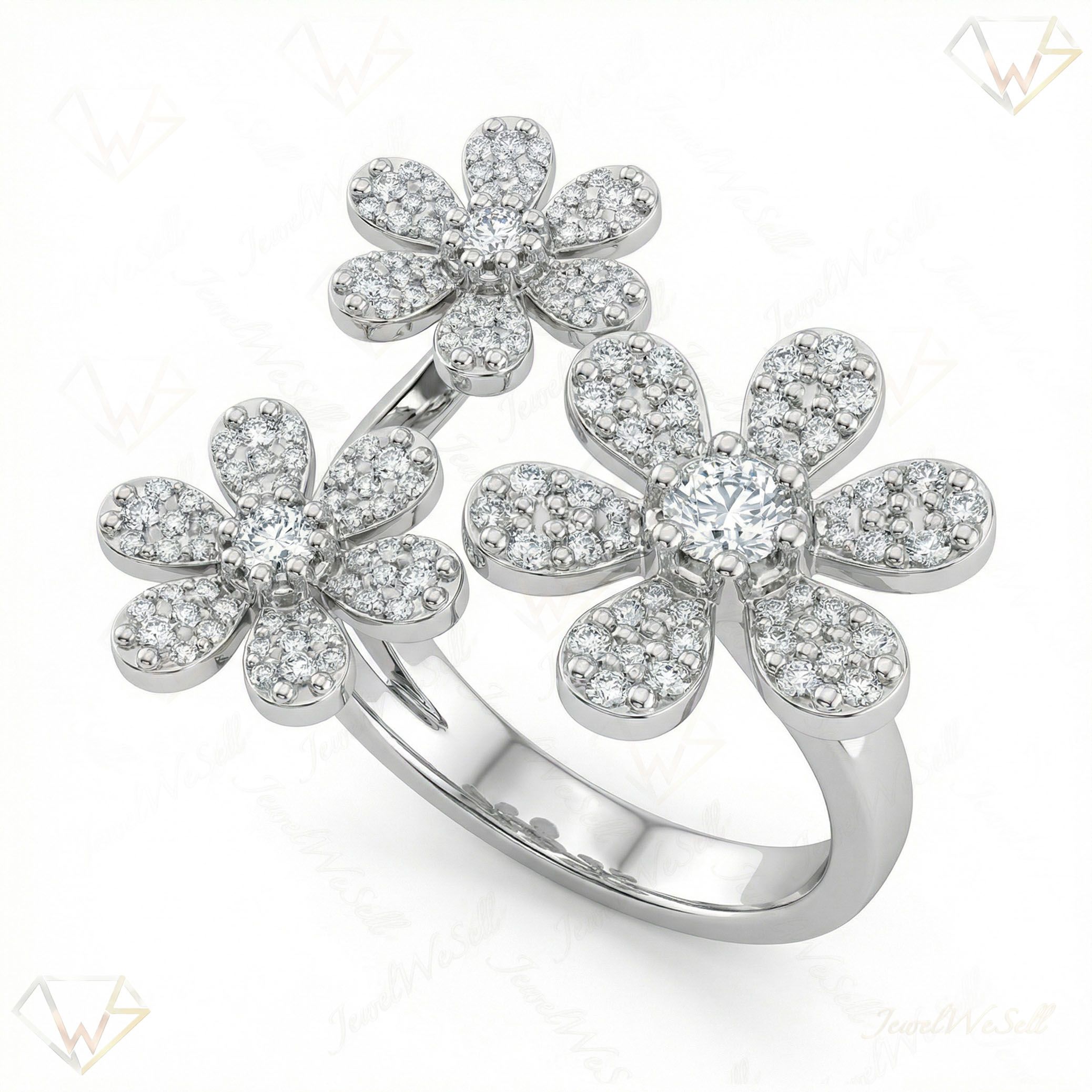 1.00 ct EF VS Moissanite Fancy Ring in 925 Sterling SIlver _ Sz0450 102113