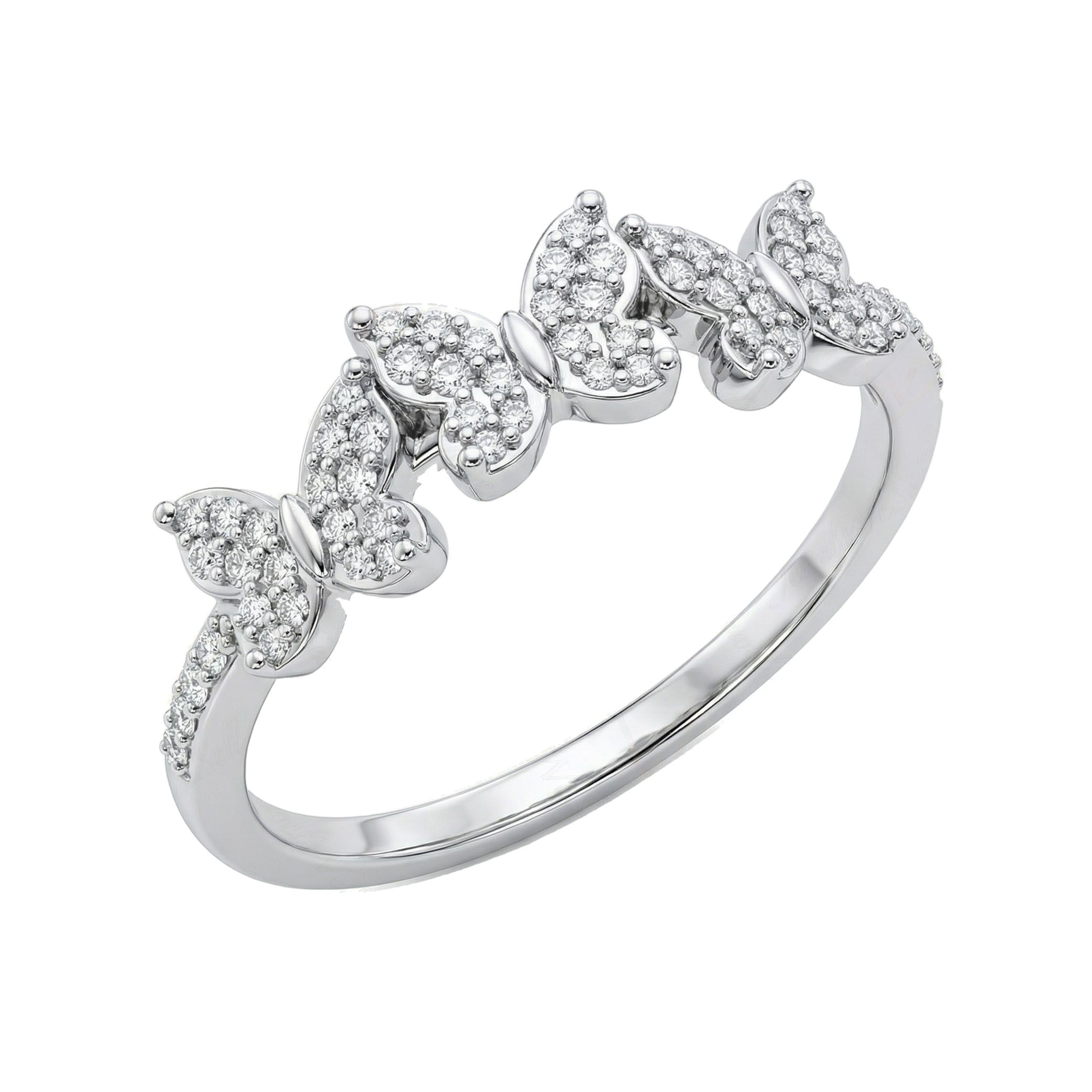 0.20 ct EF VS Lab Grown Diamond Fancy Ring in 10k White Gold _ Sz0650 102115